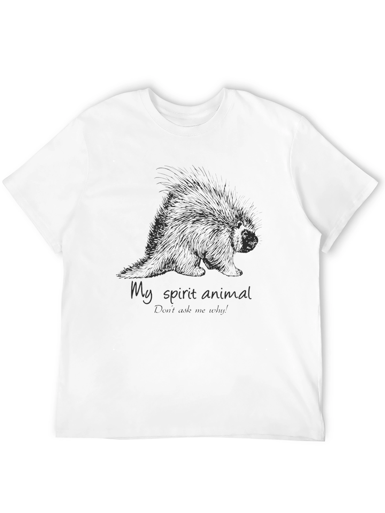 Porcupine Spirit Animal Graphic Tee - Black