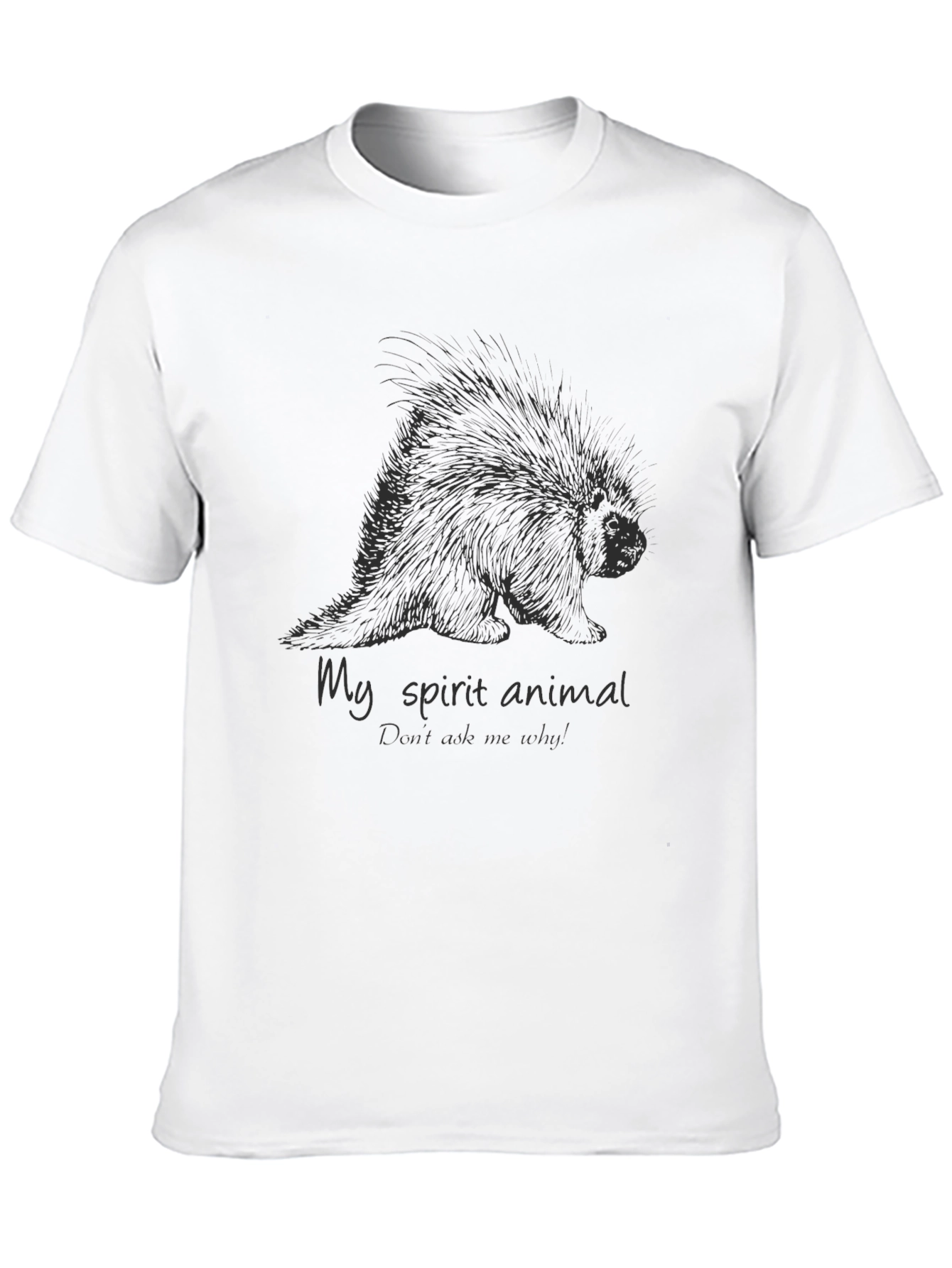 Porcupine Spirit Animal Graphic Tee - Black