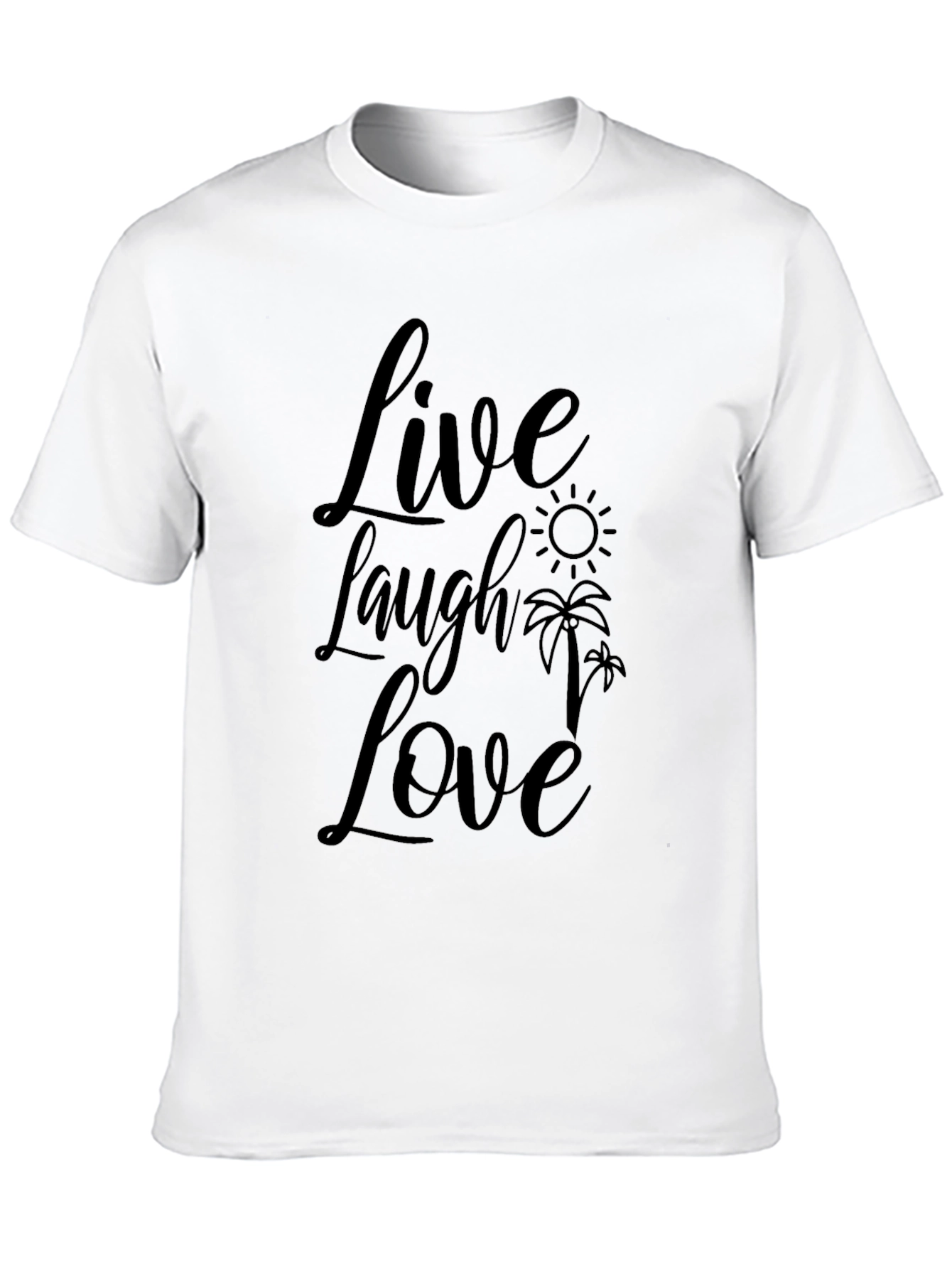 Live Laugh Love Graphic Print Black T-Shirt
