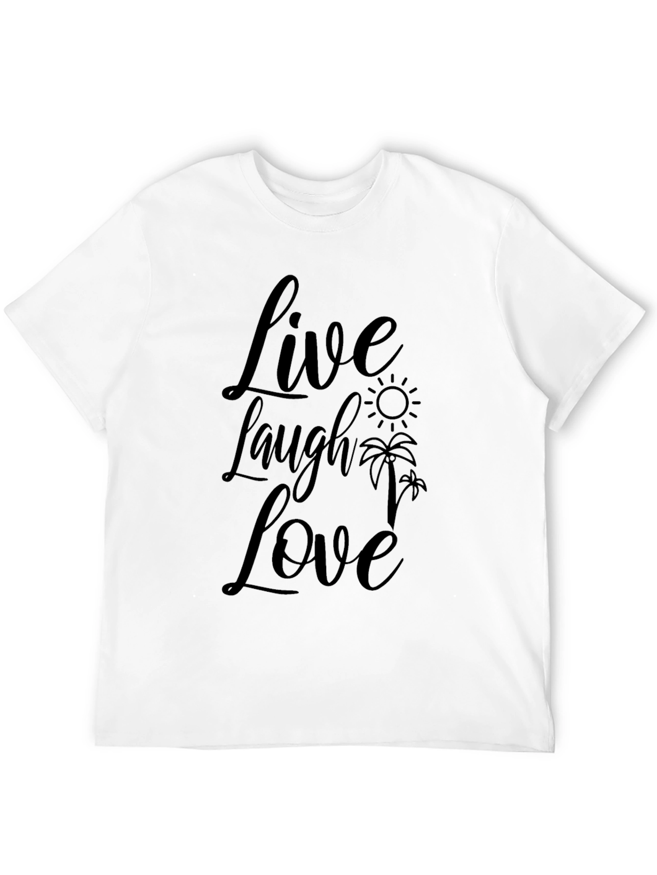 Live Laugh Love Graphic Print Black T-Shirt