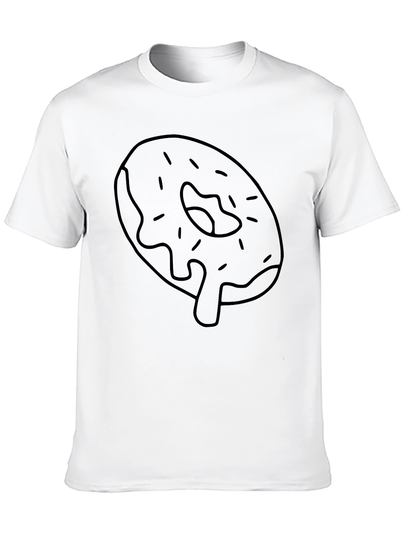 Donut Drip Graphic Tee - Black Cotton Casual T-Shirt