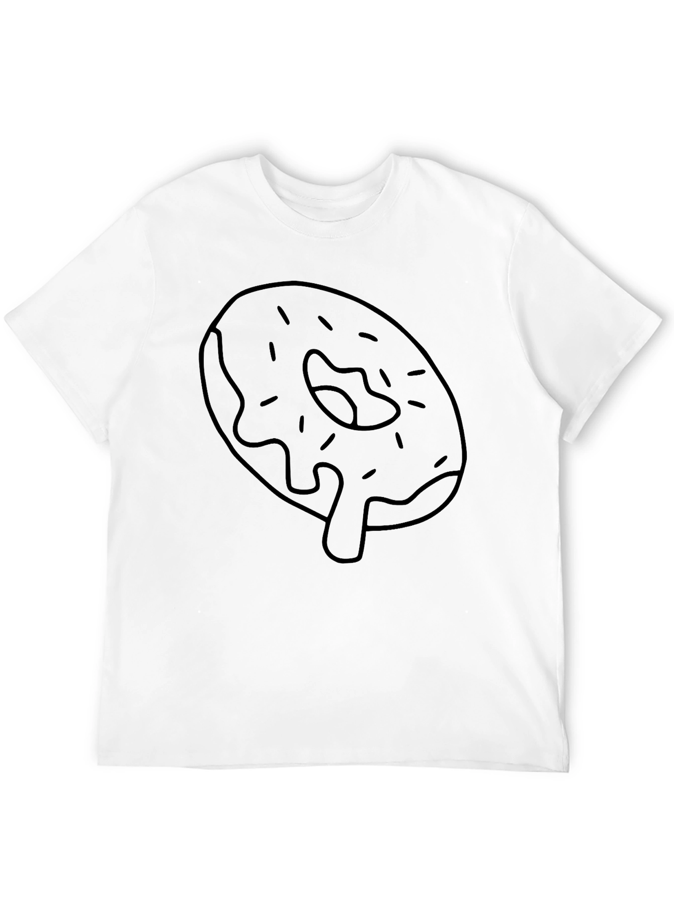 Donut Drip Graphic Tee - Black Cotton Casual T-Shirt