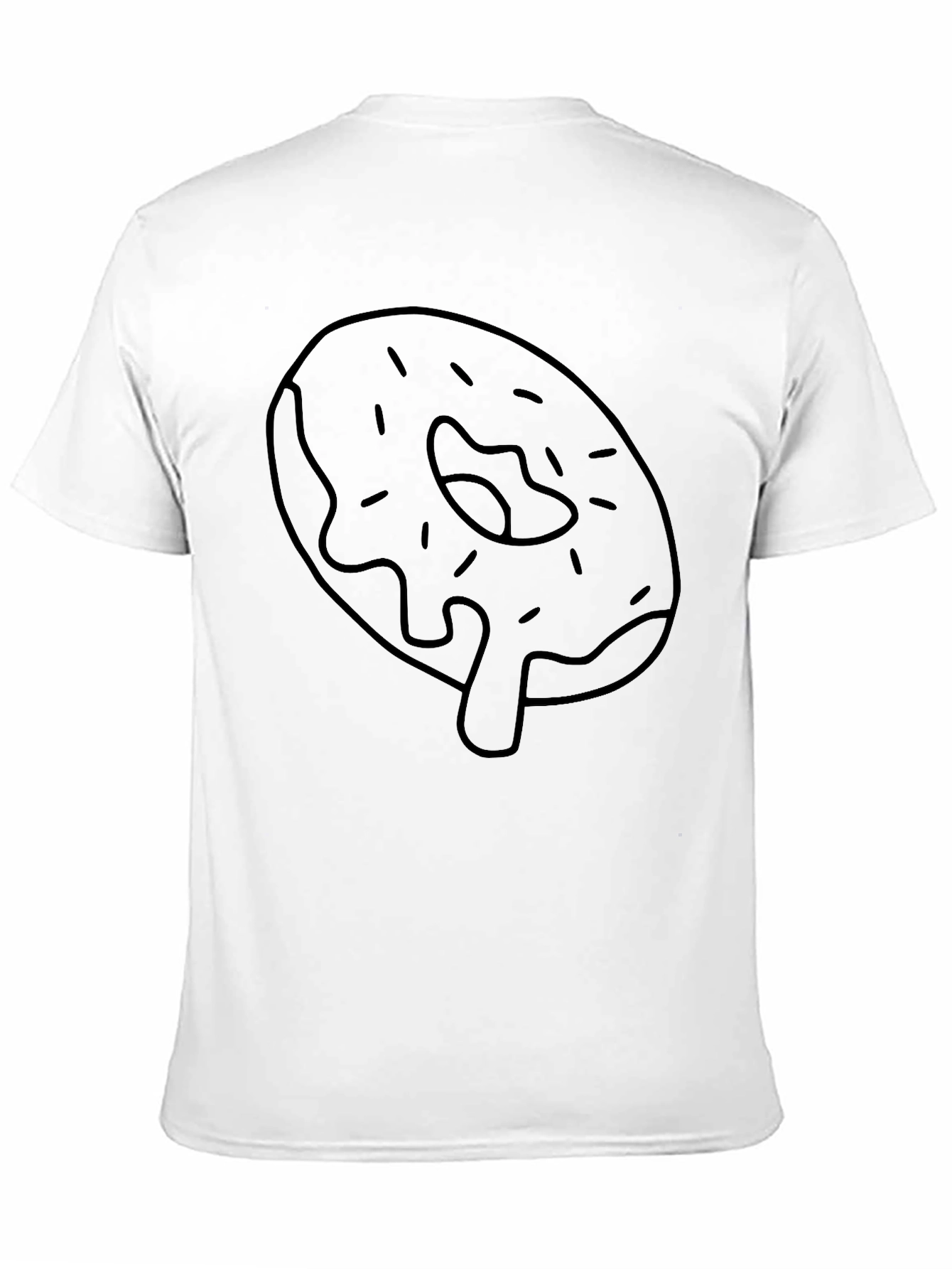 Donut Drip Graphic Tee - Black Cotton Casual T-Shirt