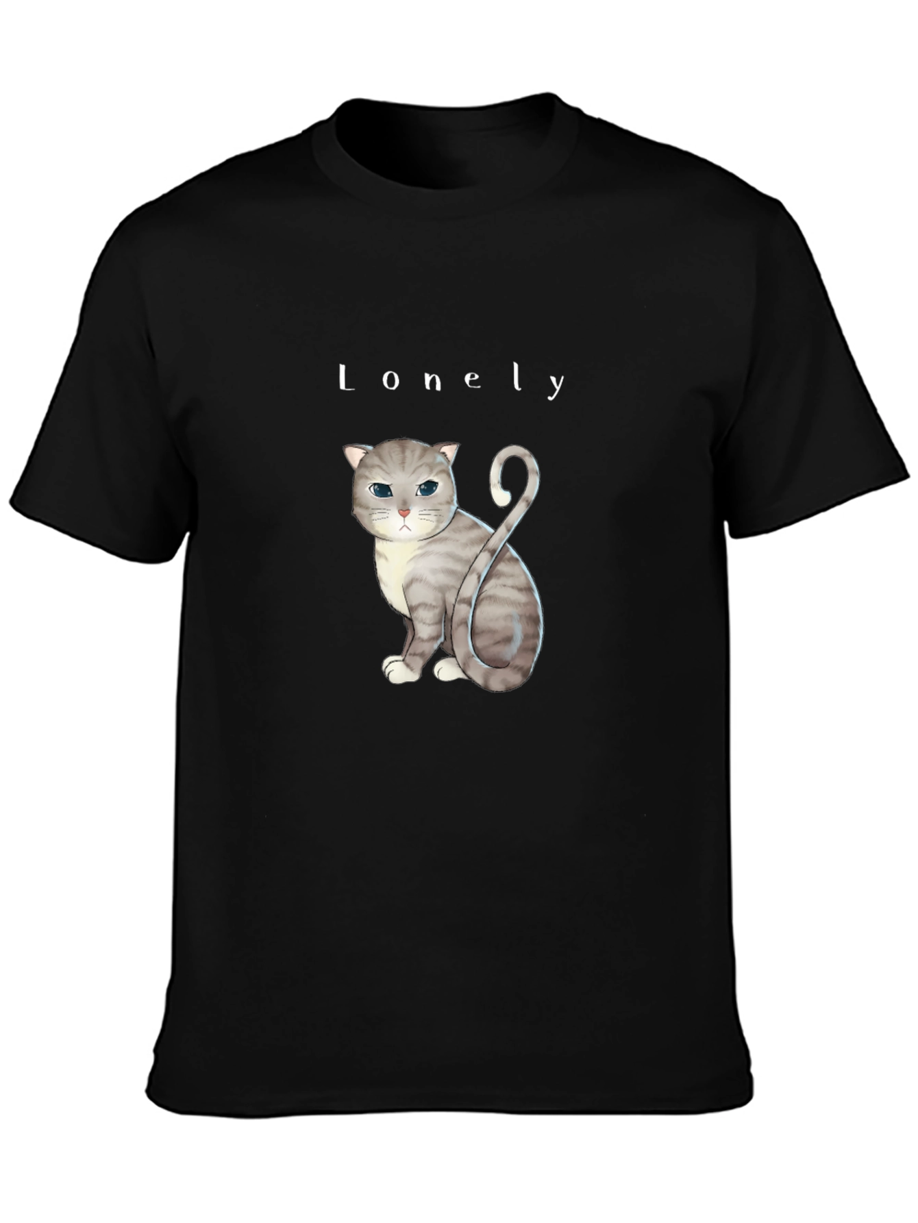 Lonely Cat Graphic T-Shirt - Soft Cotton Blend