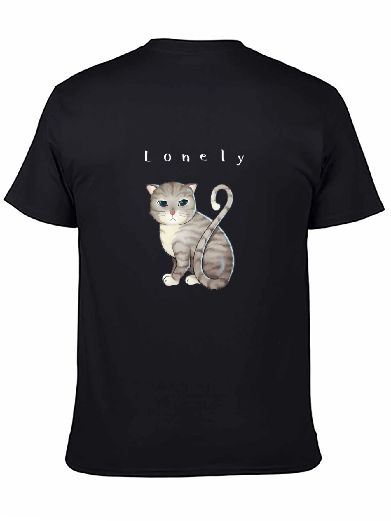 Lonely Cat Graphic T-Shirt - Soft Cotton Blend