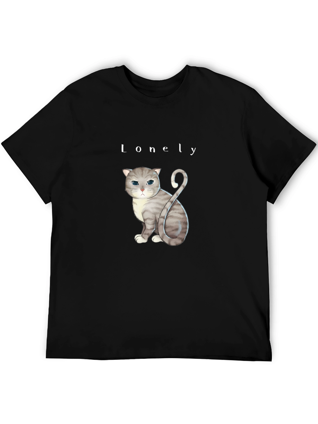 Lonely Cat Graphic T-Shirt - Soft Cotton Blend