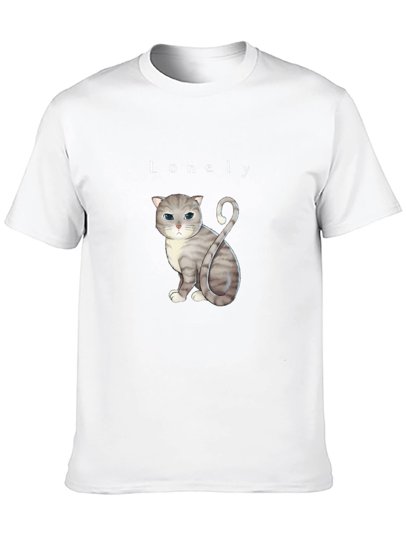 Lonely Cat Graphic T-Shirt - Soft Cotton Blend