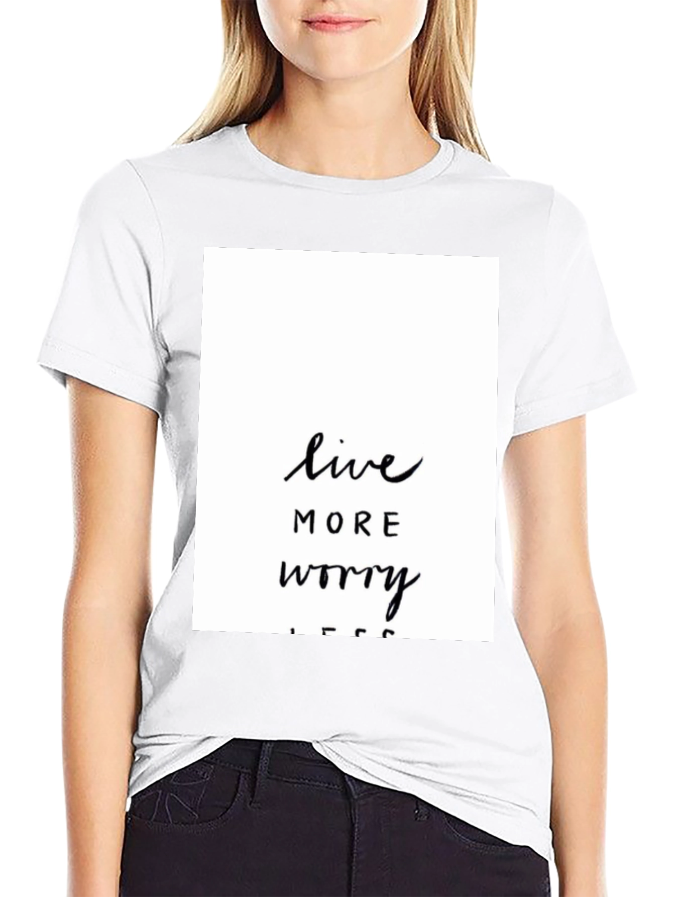 Live More Worry Less Black Graphic Tee