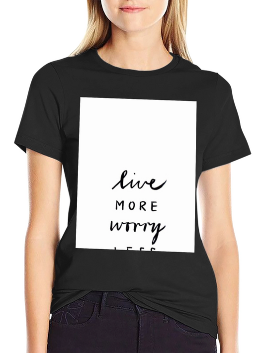 Live More Worry Less Black Graphic Tee