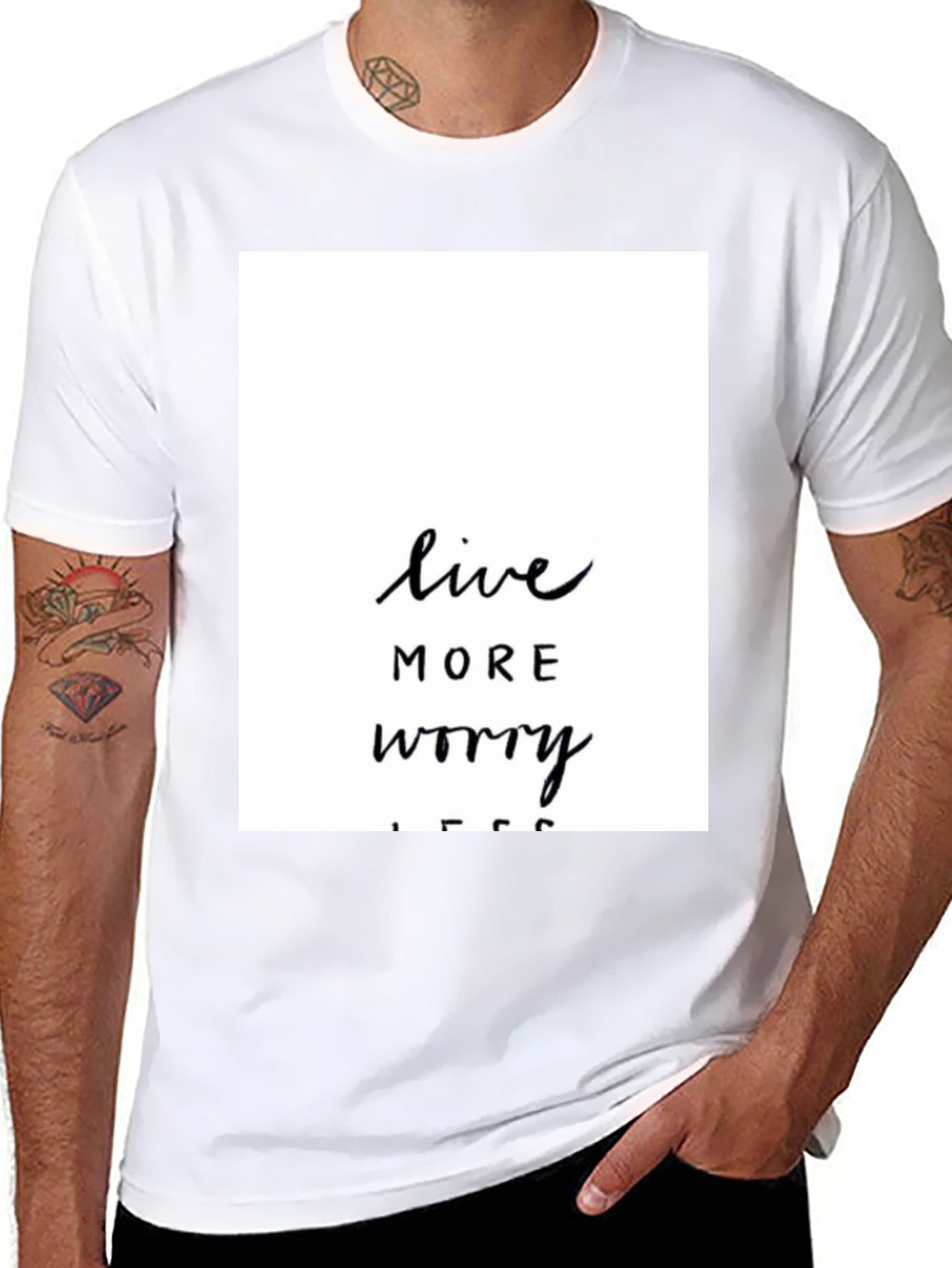 Live More Worry Less Black Graphic Tee
