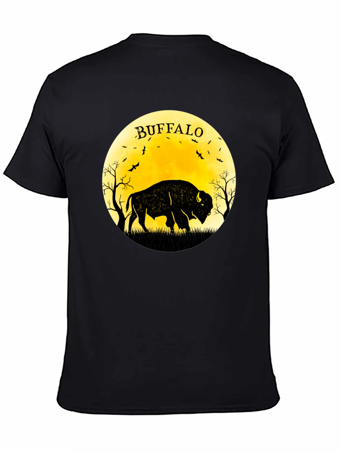 Buffalo Moon Black Graphic T-Shirt