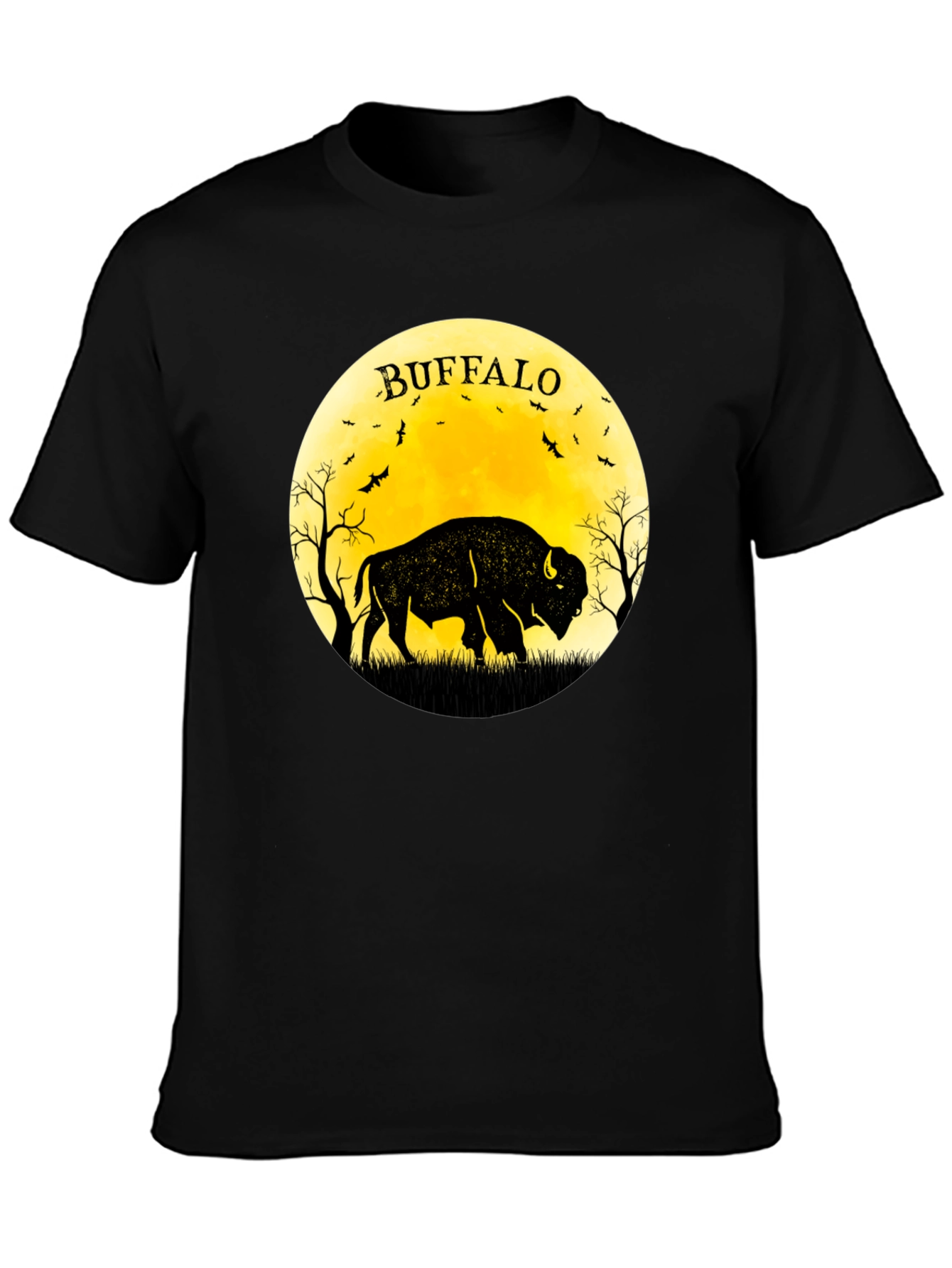 Buffalo Moon Black Graphic T-Shirt