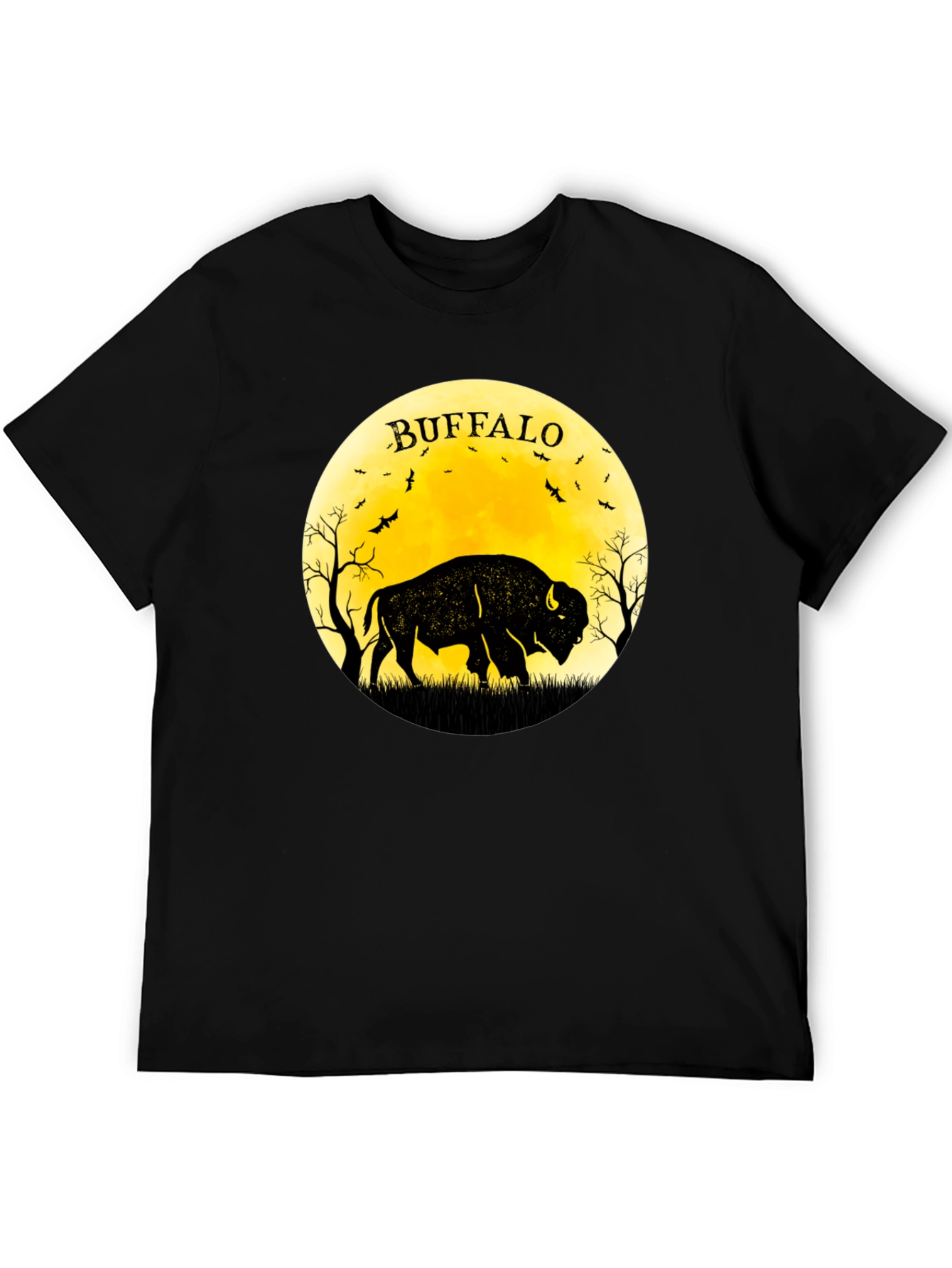 Buffalo Moon Black Graphic T-Shirt