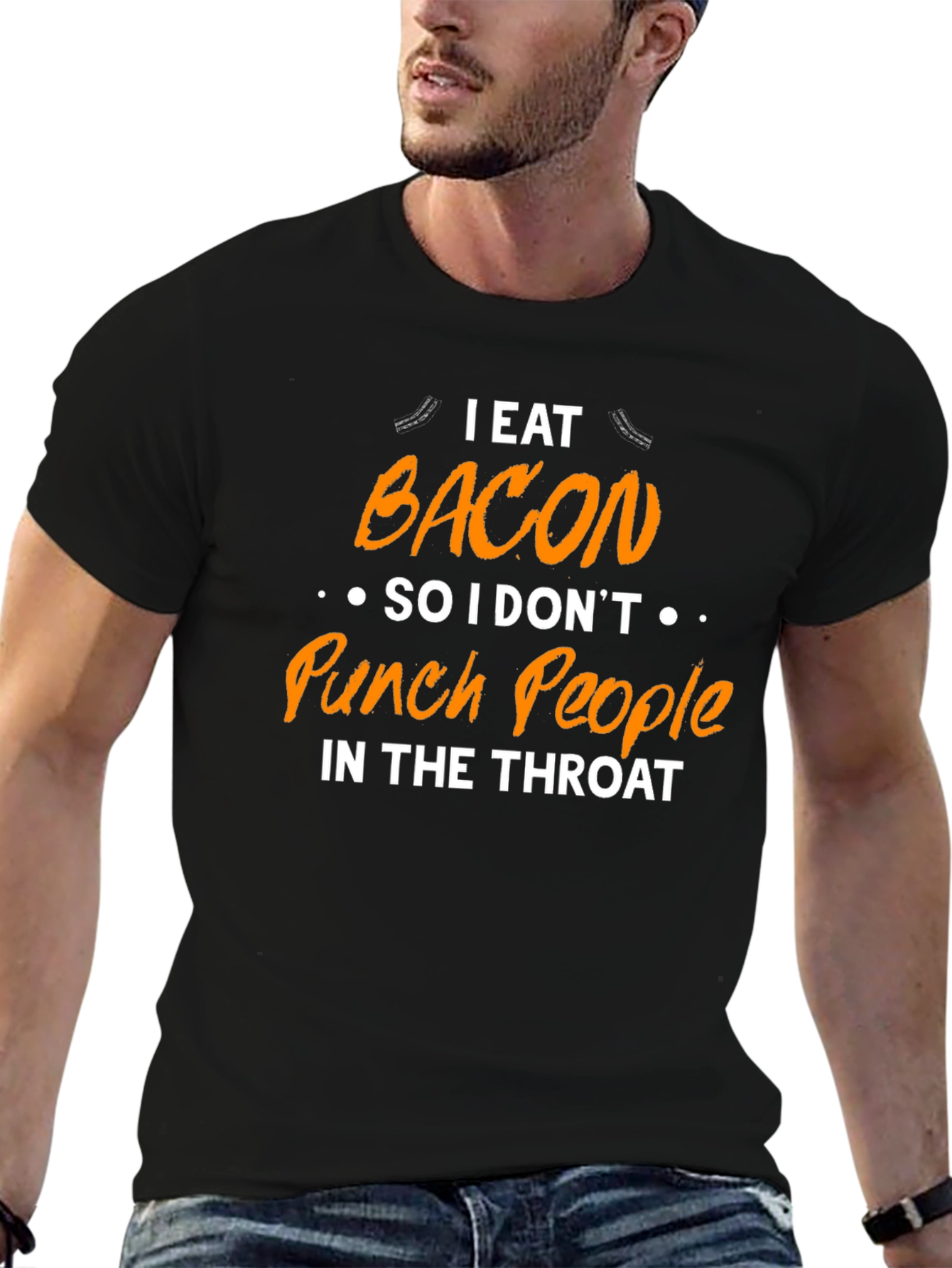 Bacon Lover T-Shirt - Dont Punch People!