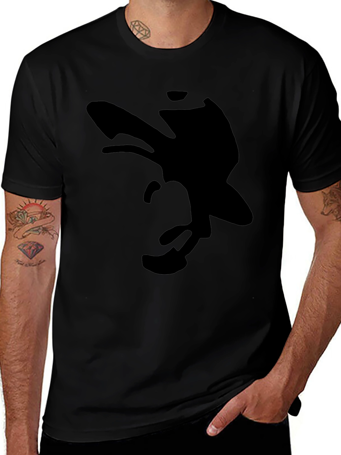 Silhouette Graphic Black Tee - Modern Streetwear