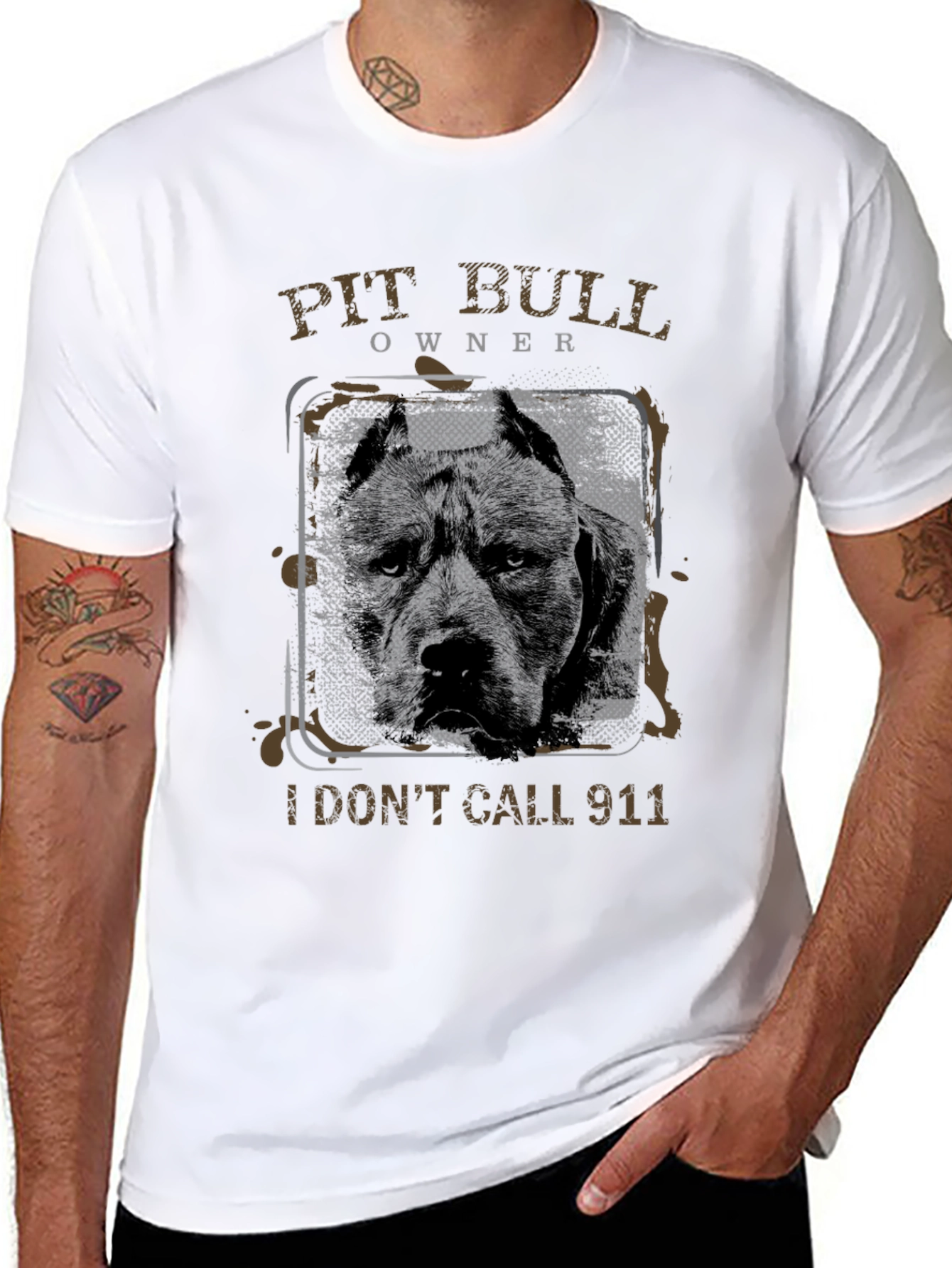 Pit Bull Owner T-Shirt - I Dont Call 911