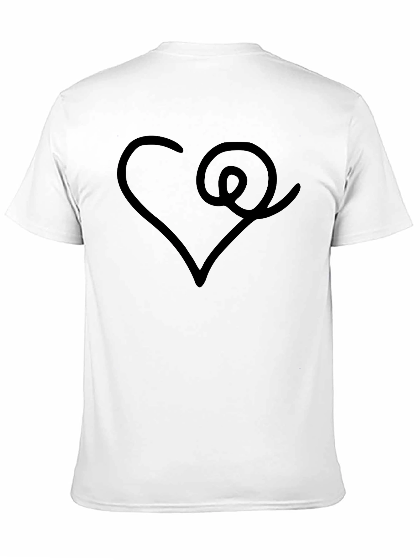 Heart & Swirl Graphic Black T-Shirt