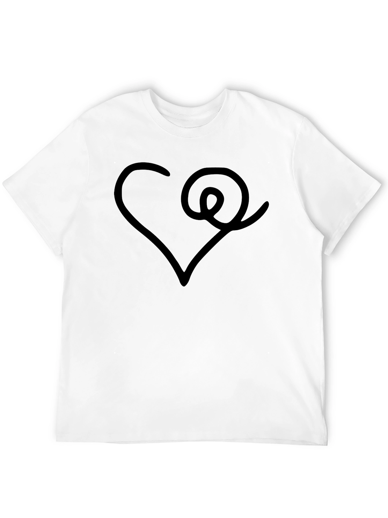 Heart & Swirl Graphic Black T-Shirt