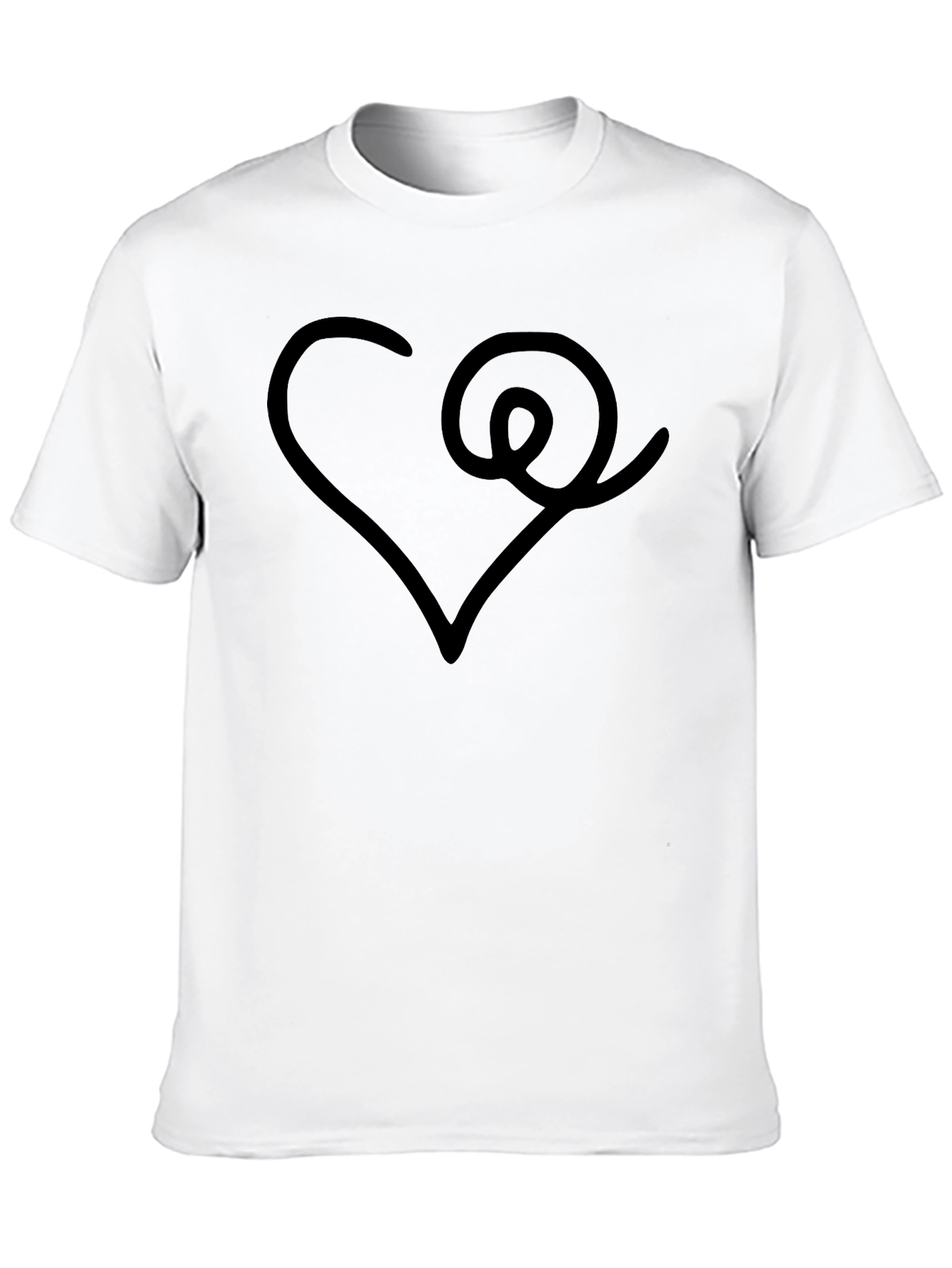 Heart & Swirl Graphic Black T-Shirt
