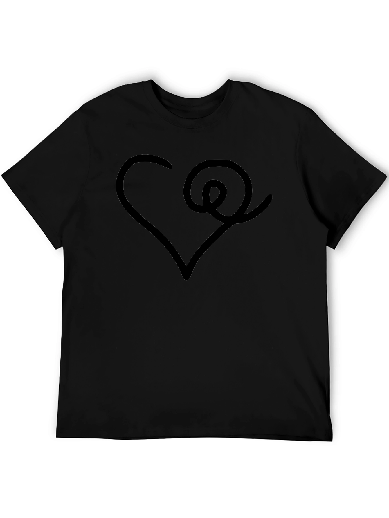 Heart & Swirl Graphic Black T-Shirt