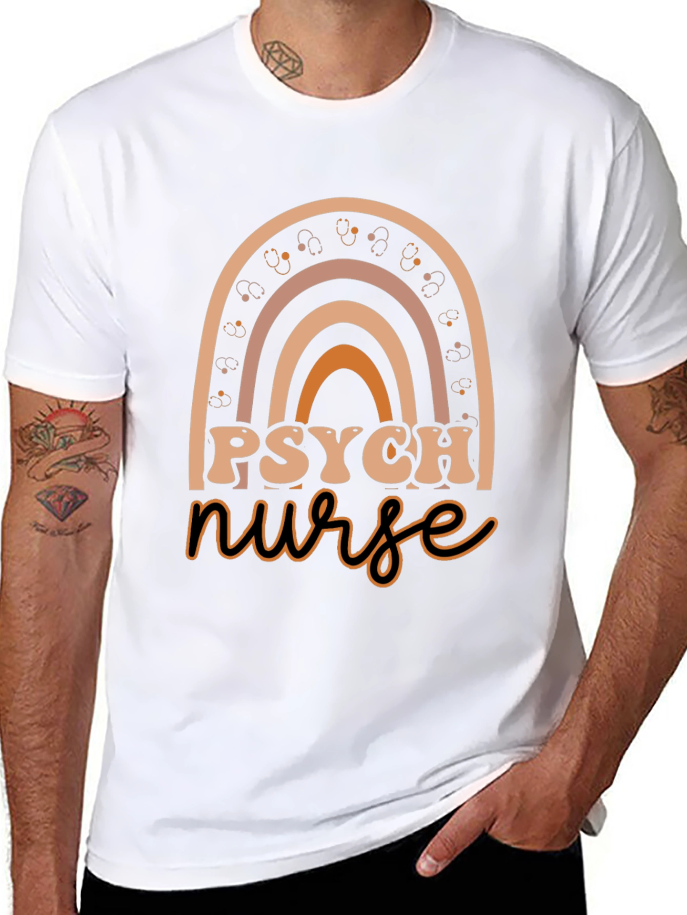 Psych Nurse Rainbow Graphic Tee
