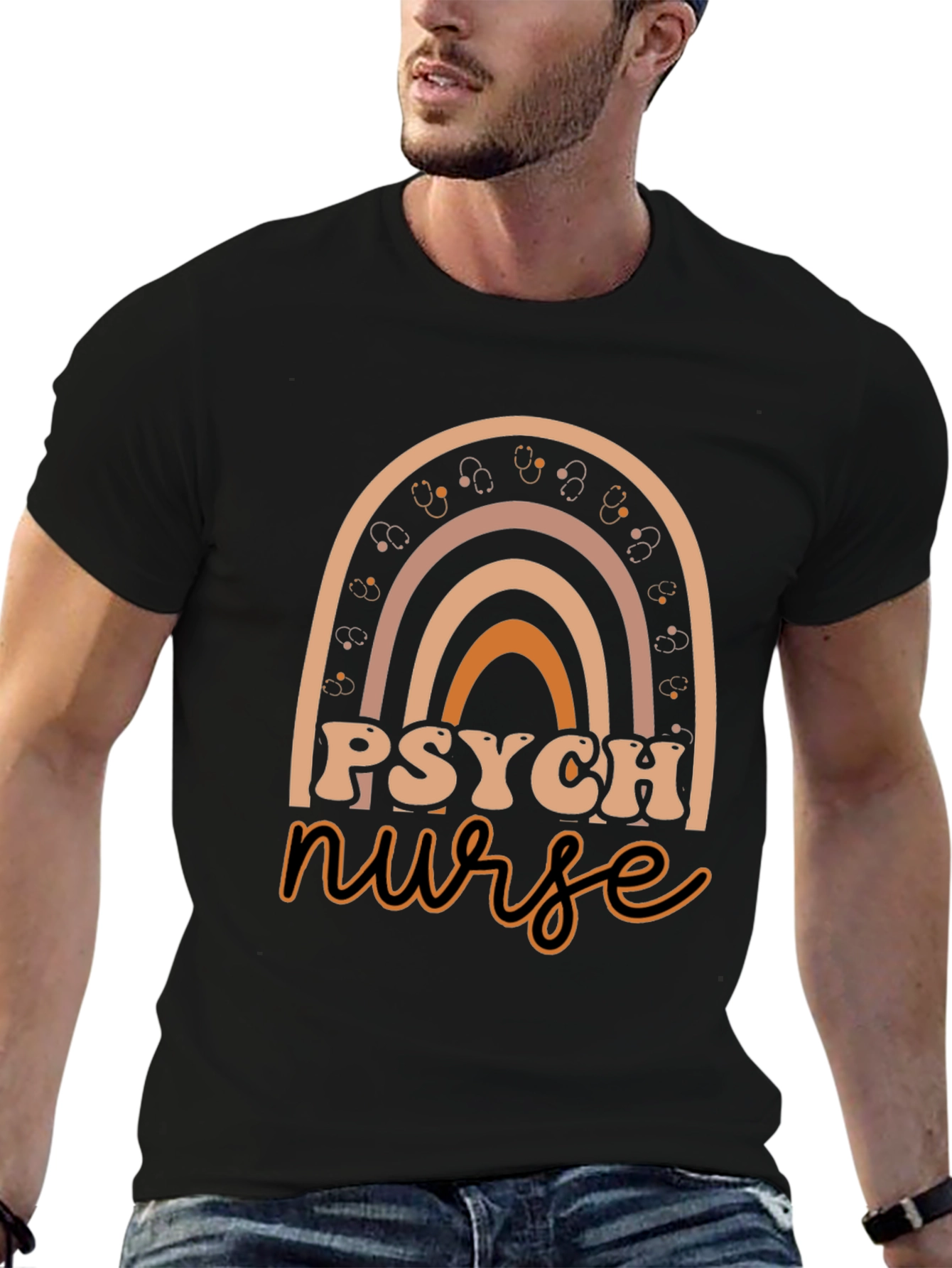 Psych Nurse Rainbow Graphic Tee