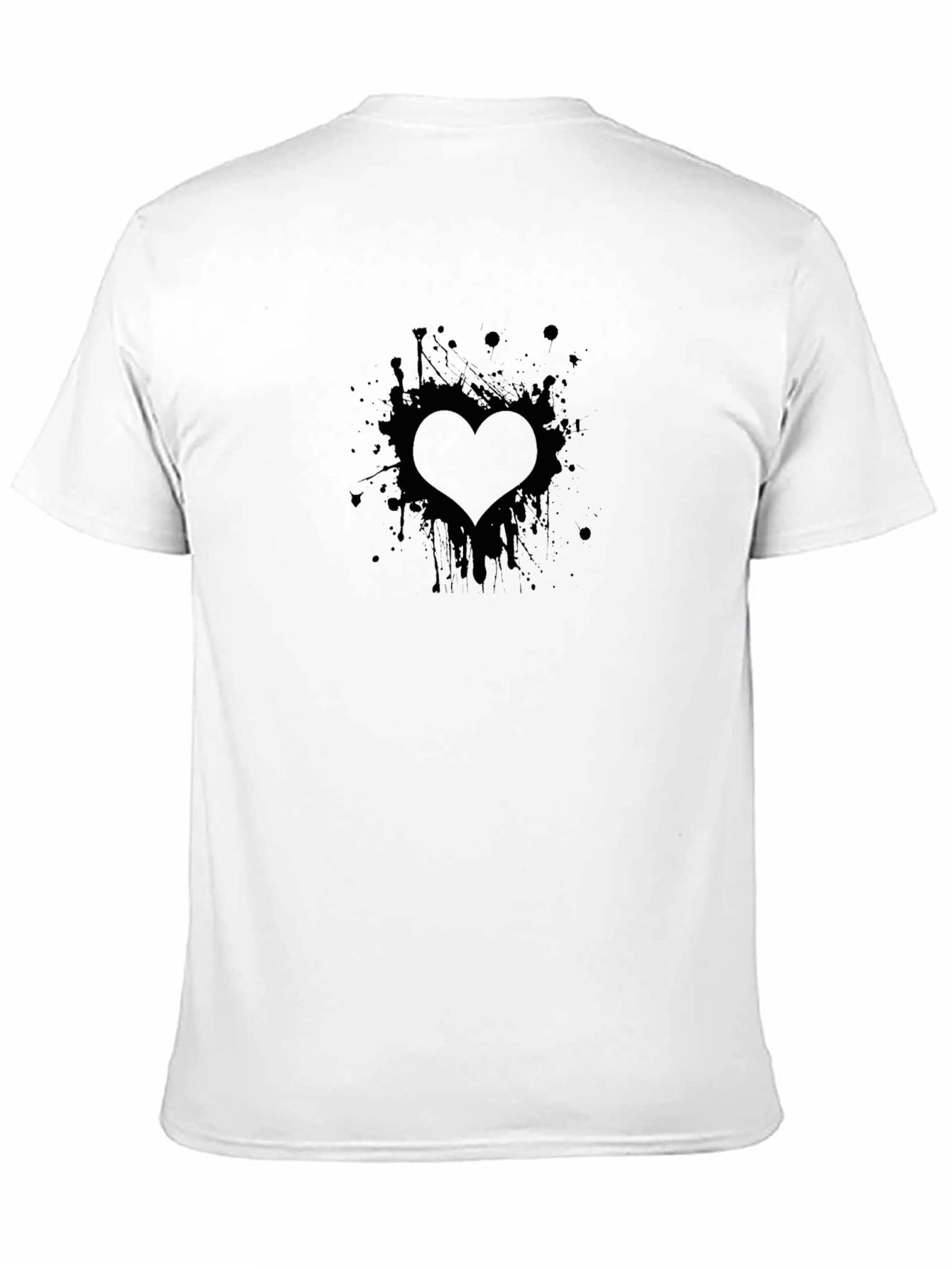 Mens Black Heart Splatter Graphic Tee