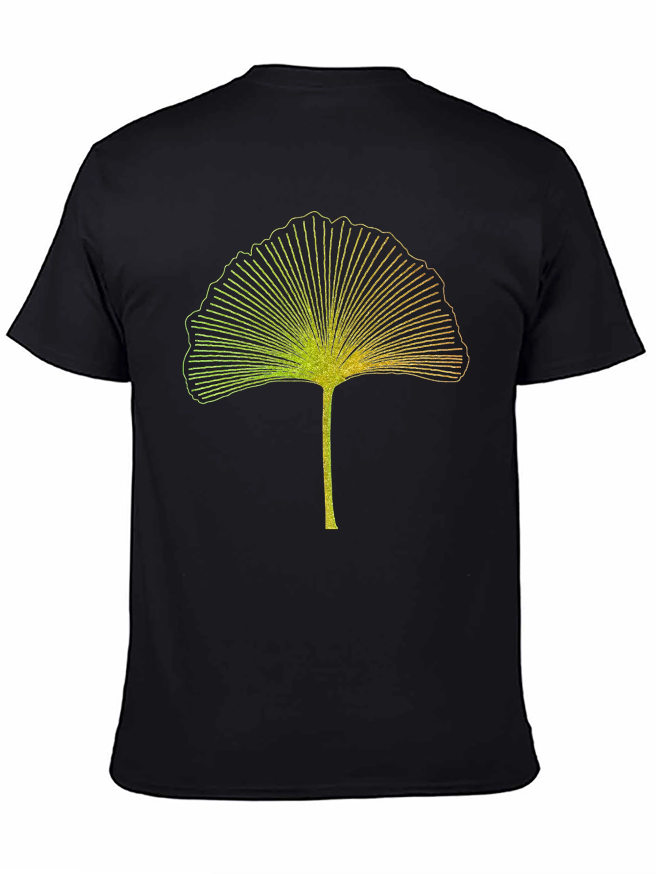 Ginkgo Leaf Graphic Tee - Stylish Black T-Shirt