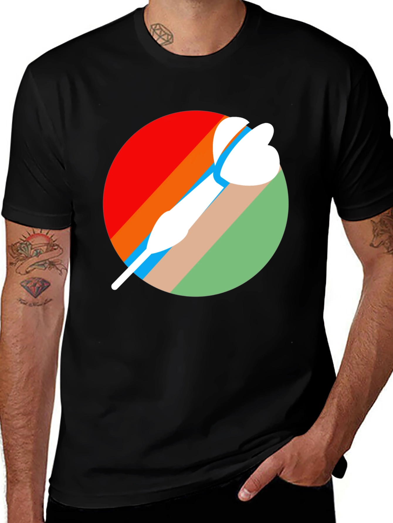 Retro Dart Graphic Tee - Cool Sport T-Shirt