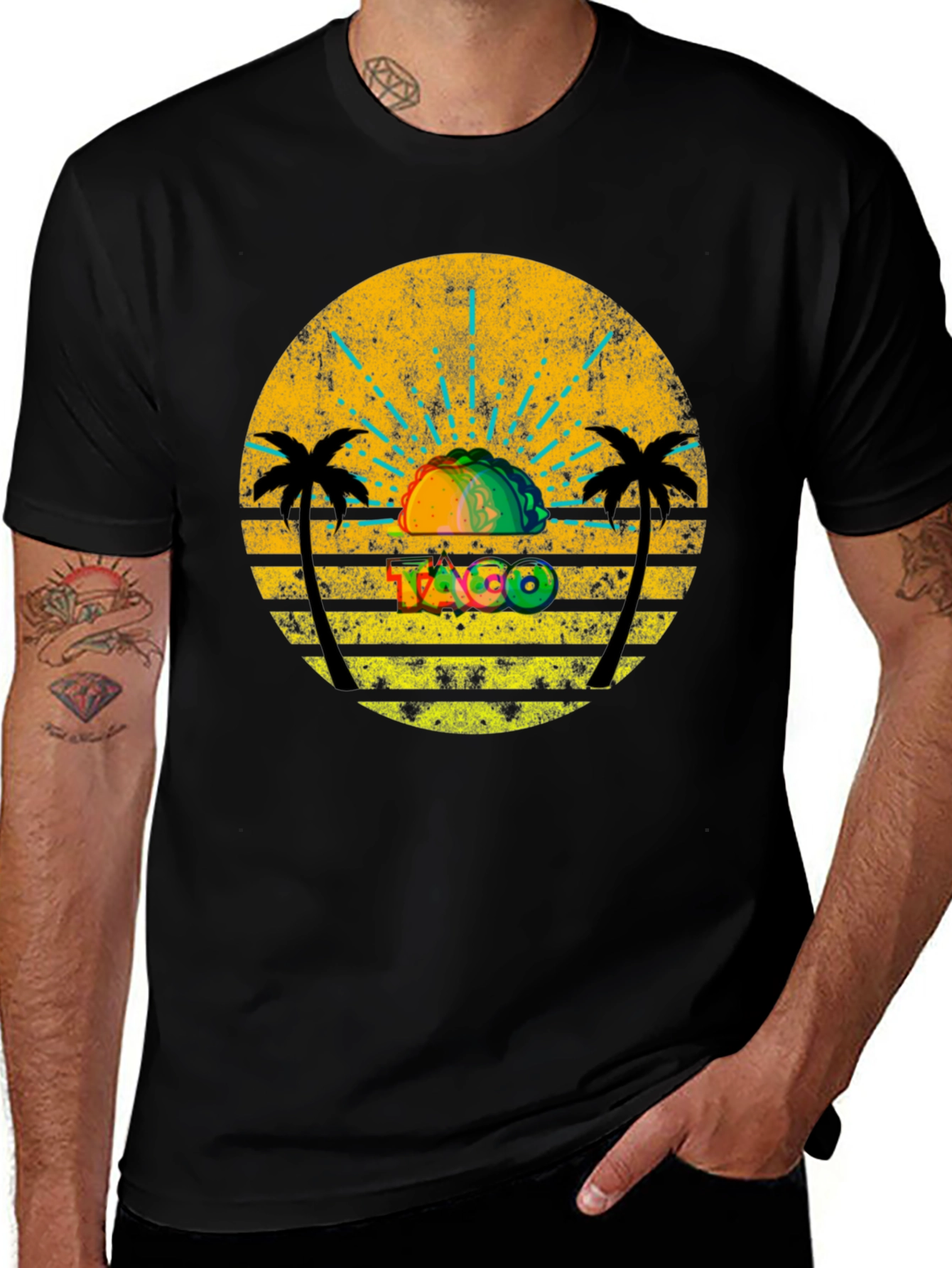 Retro Taco Sunset Graphic Tee