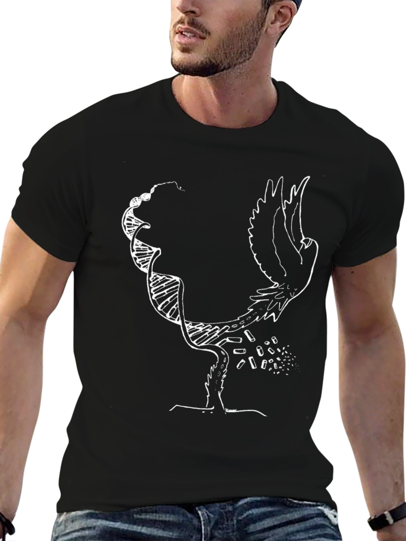 Black Graphic Tee - DNA & Bird