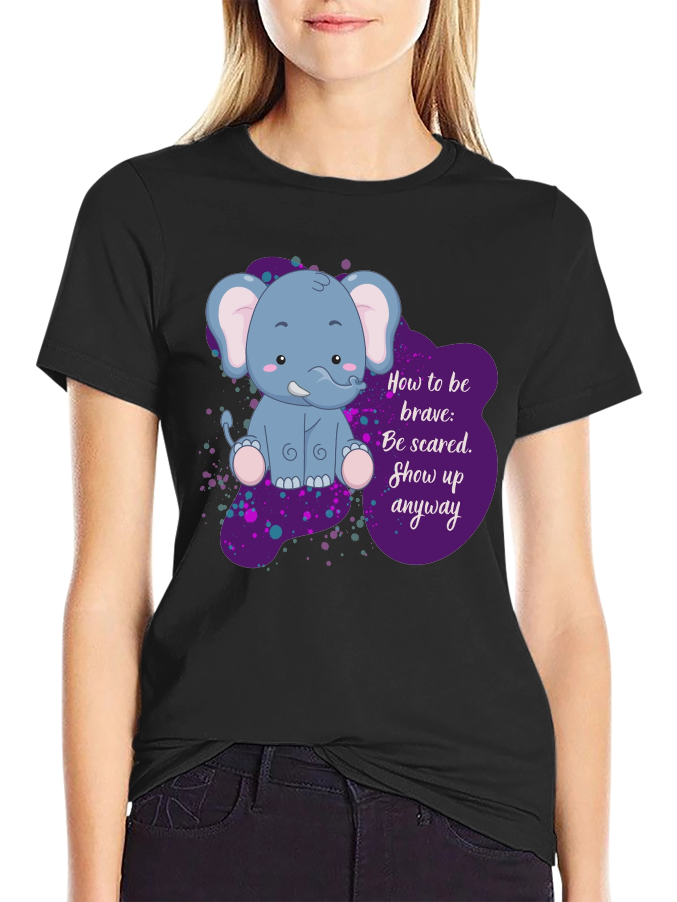 Be Brave Elephant T-Shirt - Inspirational Graphic Tee