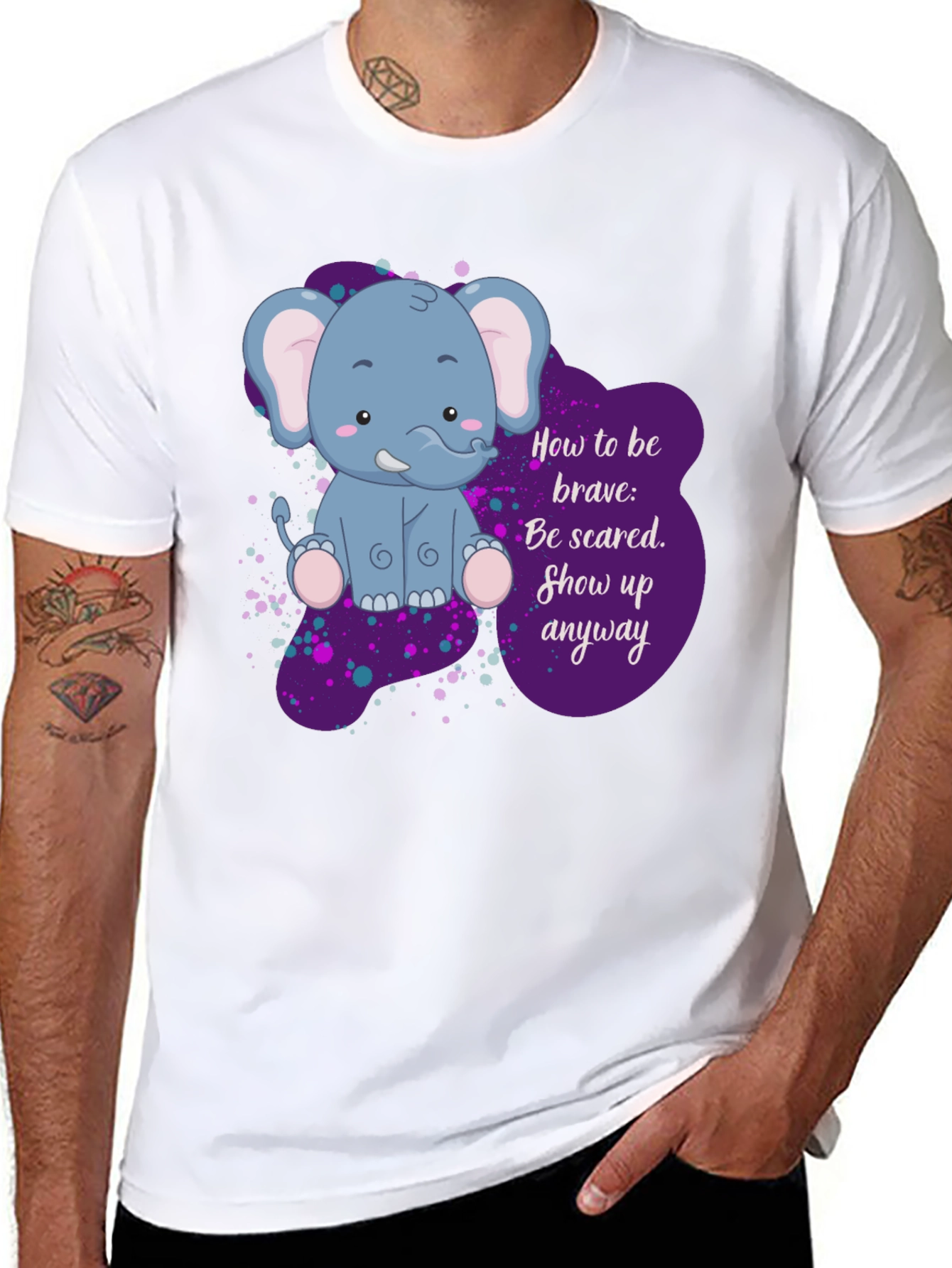 Be Brave Elephant T-Shirt - Inspirational Graphic Tee
