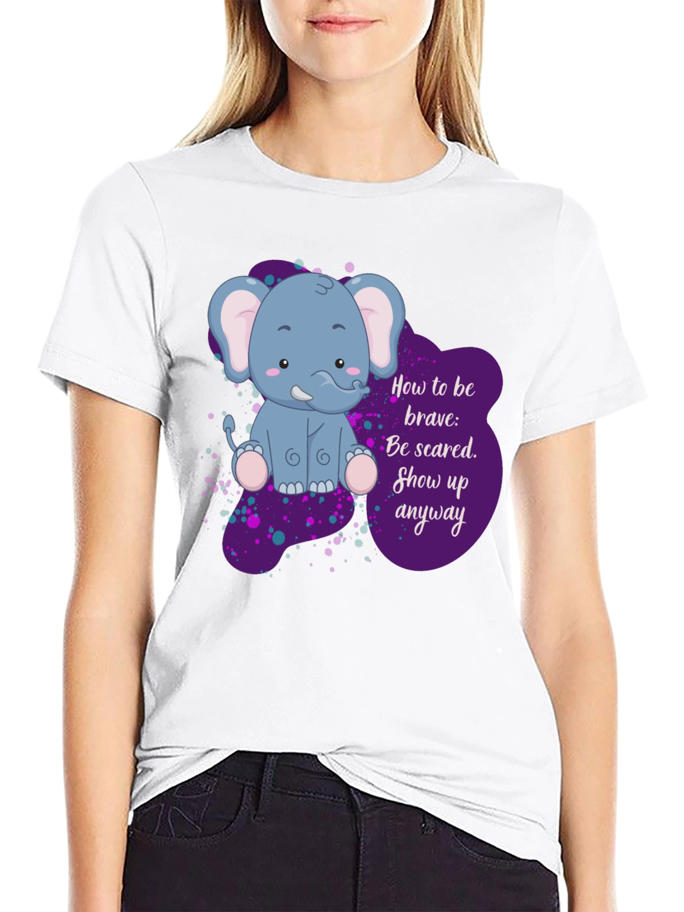 Be Brave Elephant T-Shirt - Inspirational Graphic Tee