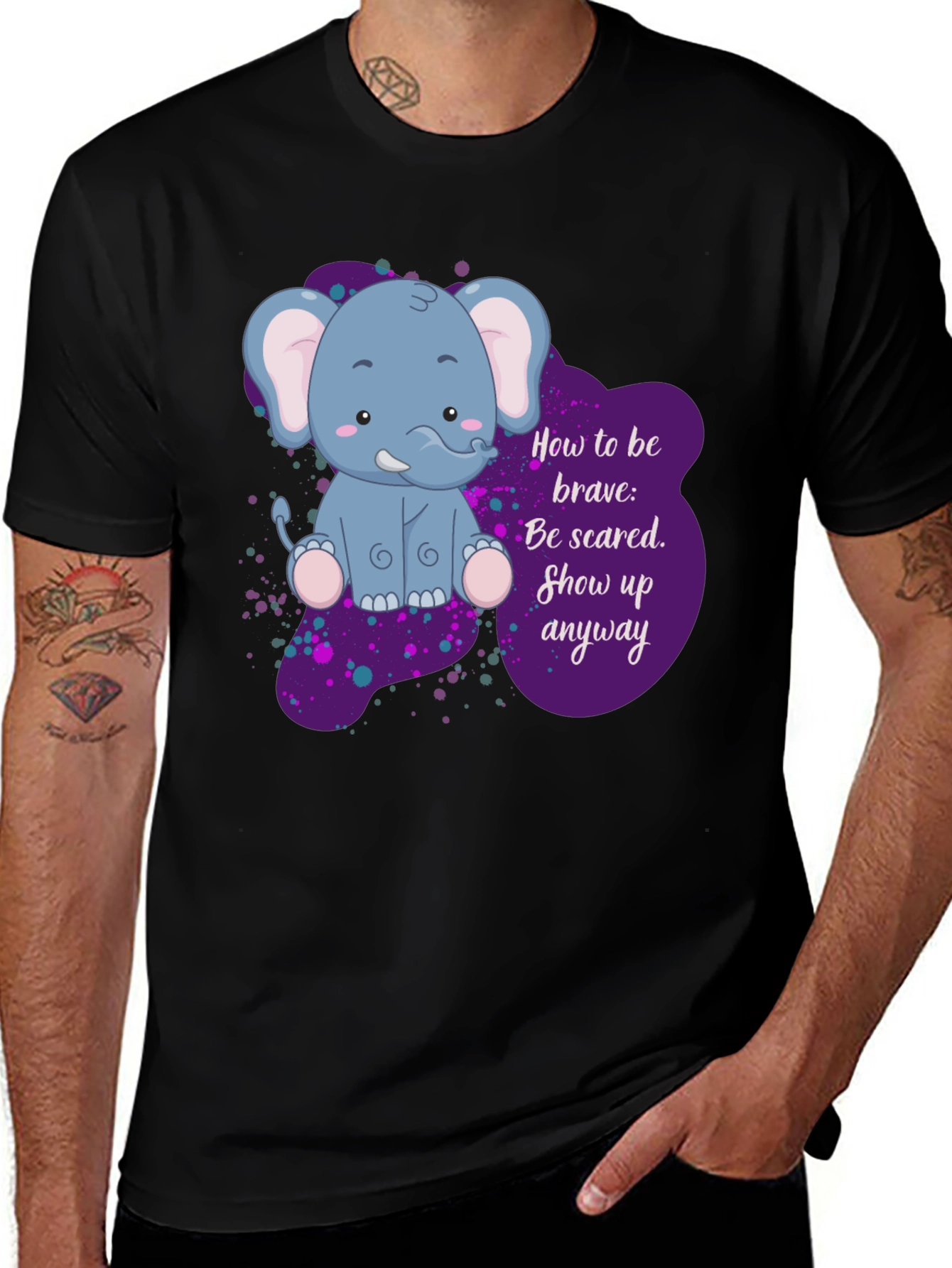 Be Brave Elephant T-Shirt - Inspirational Graphic Tee