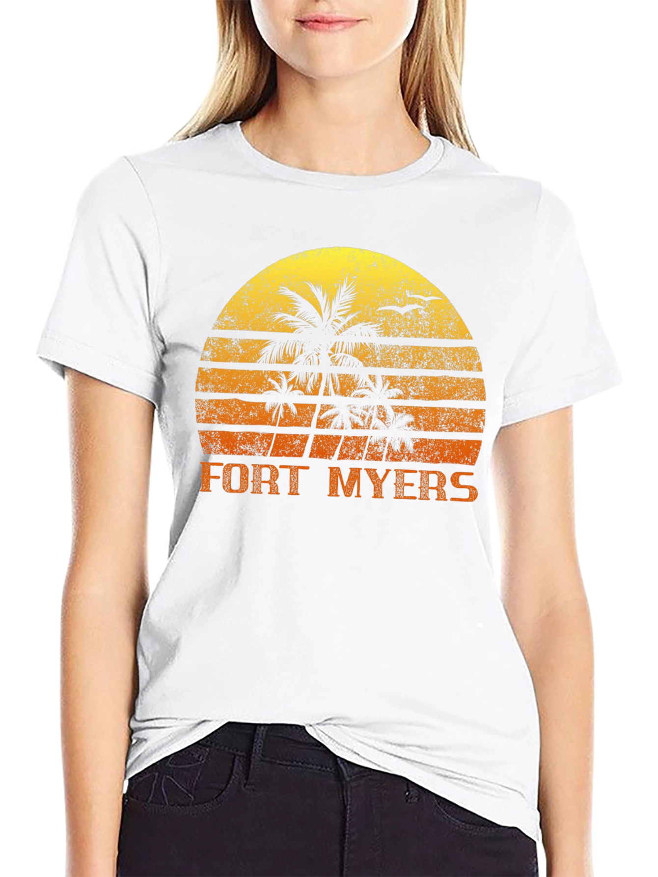 Fort Myers Palm Sunset Graphic Tee