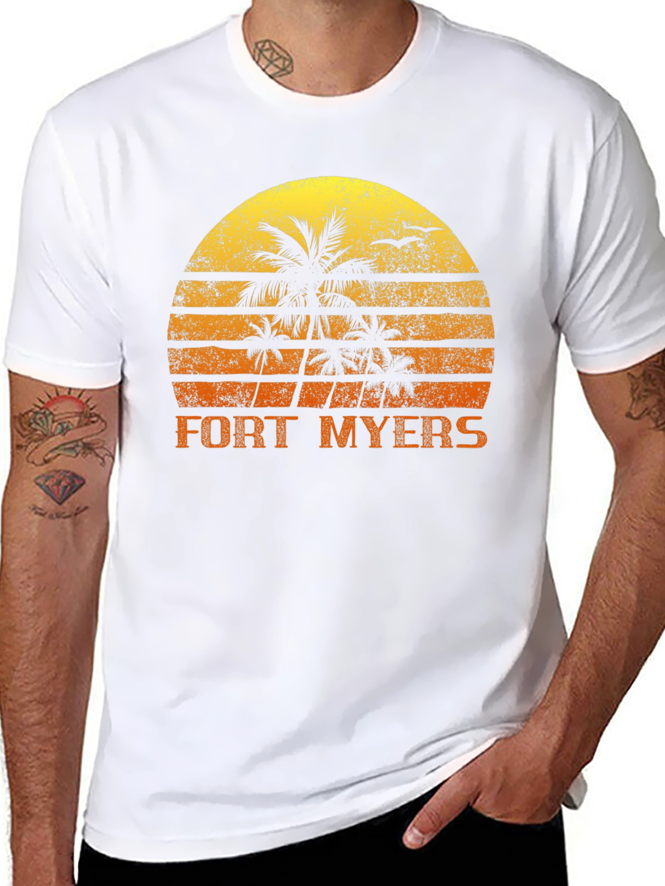 Fort Myers Palm Sunset Graphic Tee