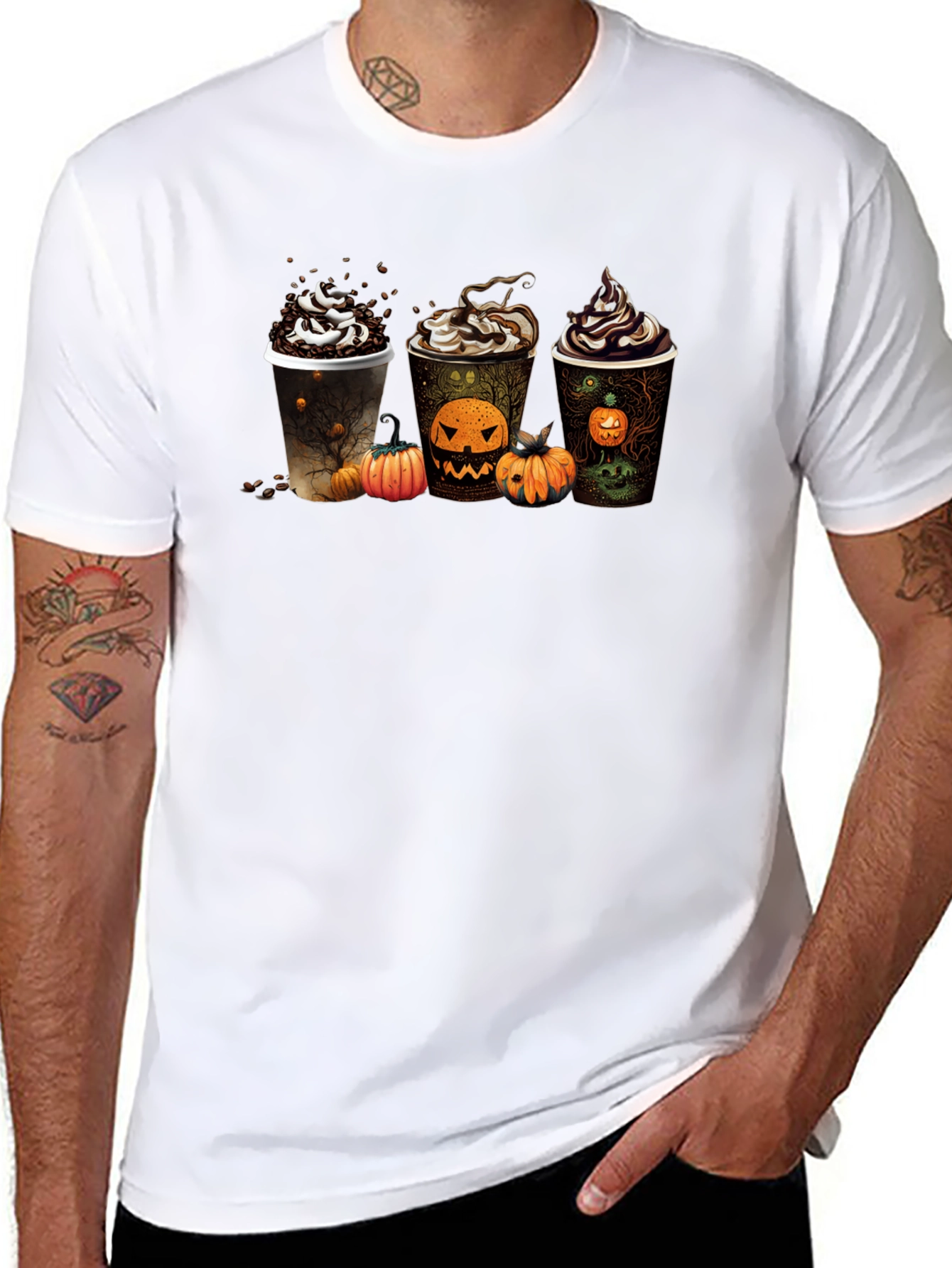 Halloween Coffee Black T-Shirt