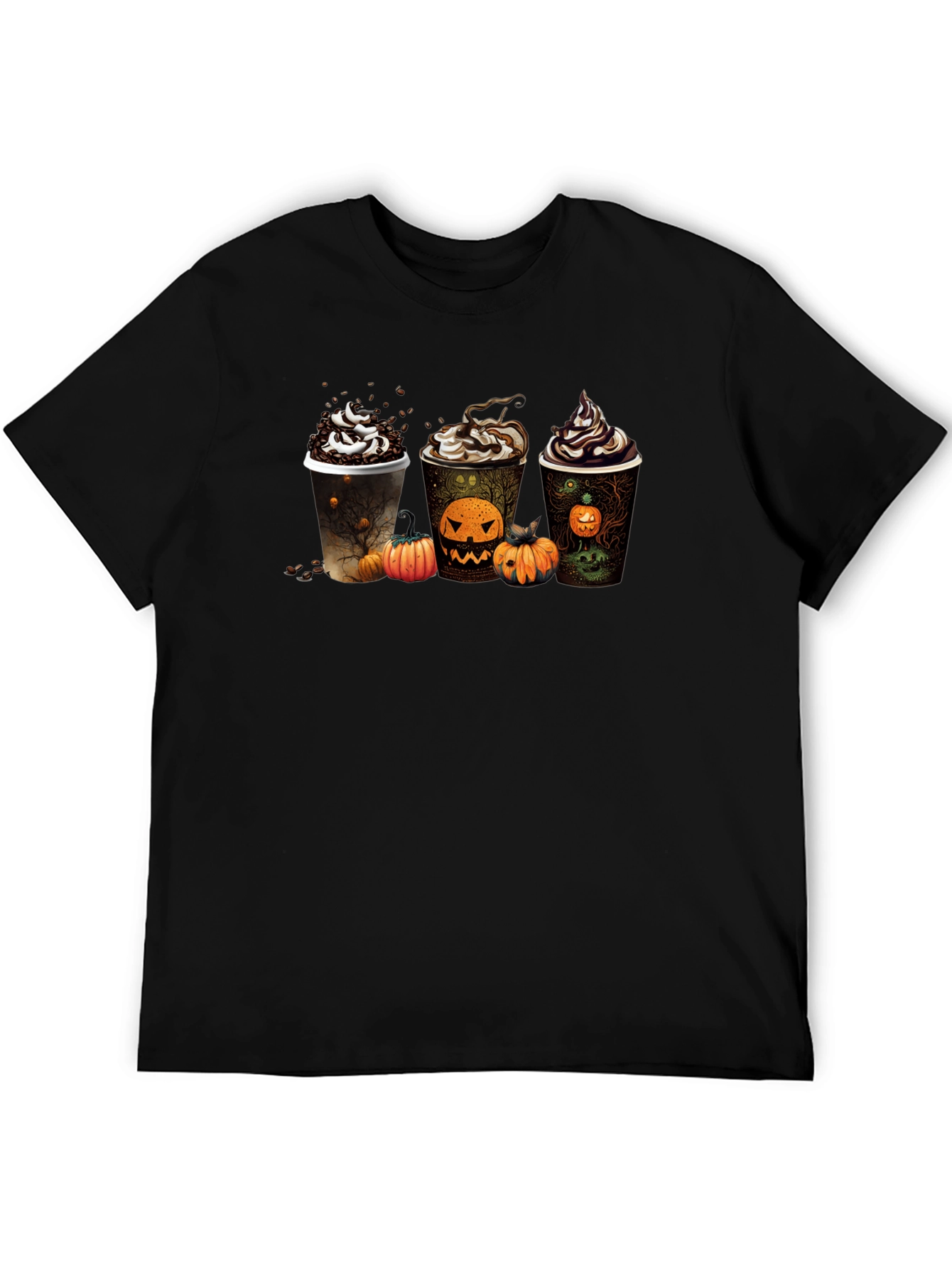 Halloween Coffee Black T-Shirt