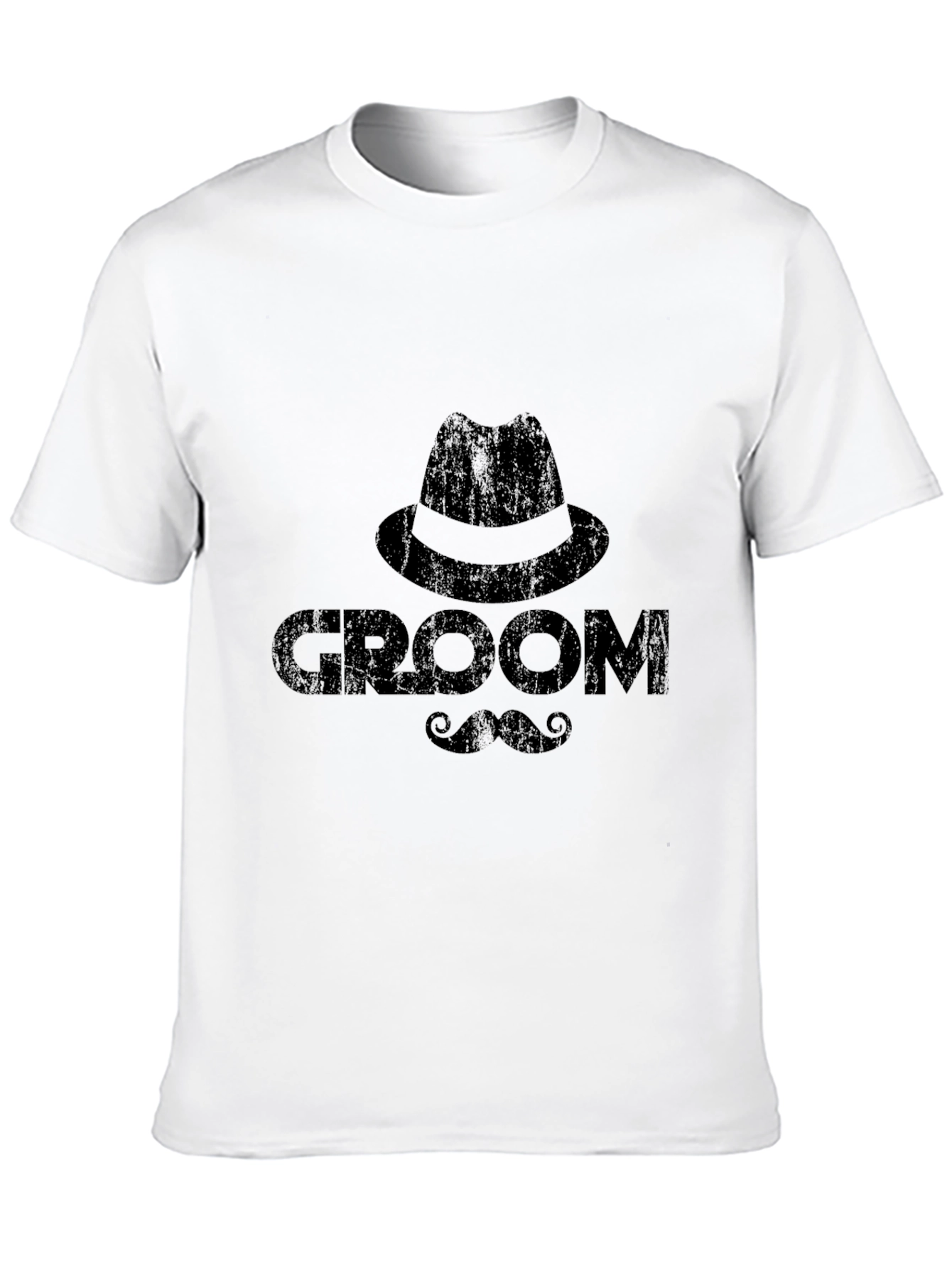 Groom T-Shirt - Hat & Mustache Design