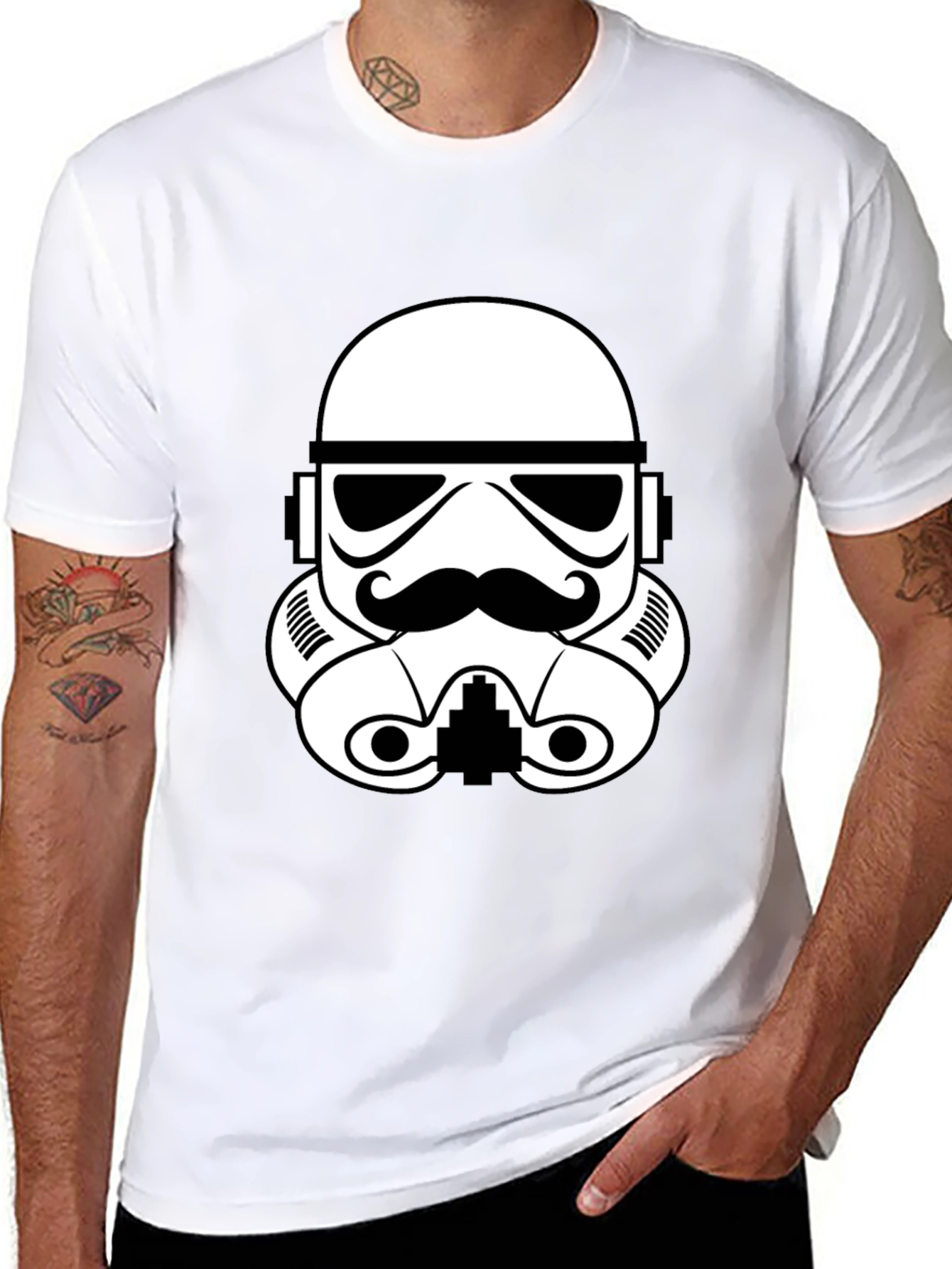 Stormtrooper Mustache Graphic T-Shirt