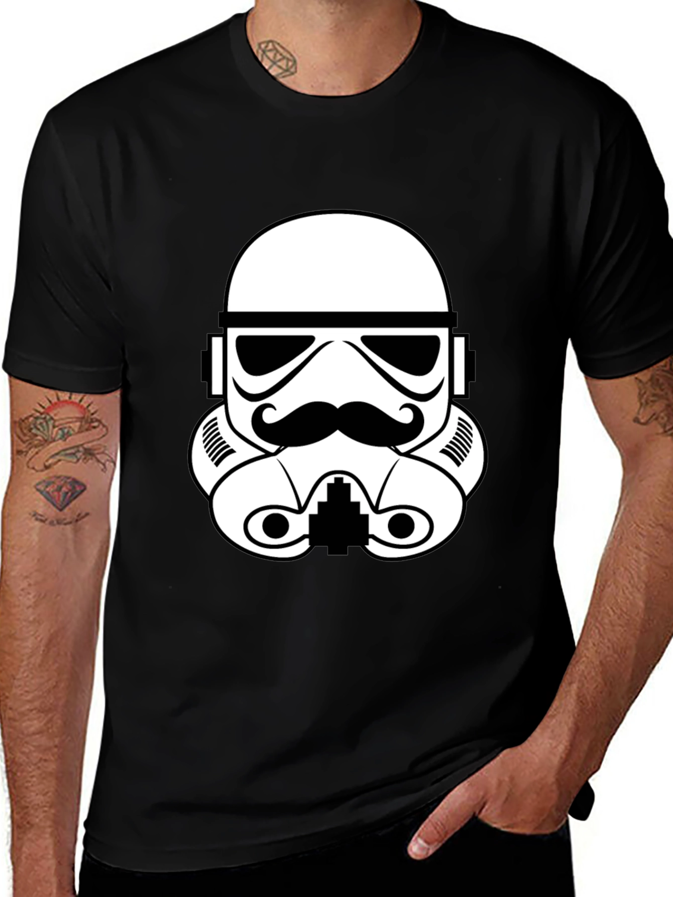 Stormtrooper Mustache Graphic T-Shirt
