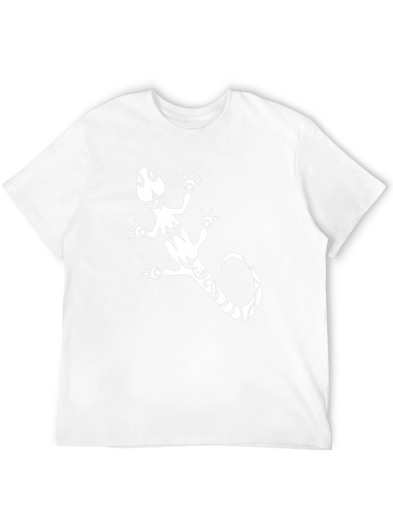 Black Gecko Graphic Tee - Cool Tribal Lizard Design