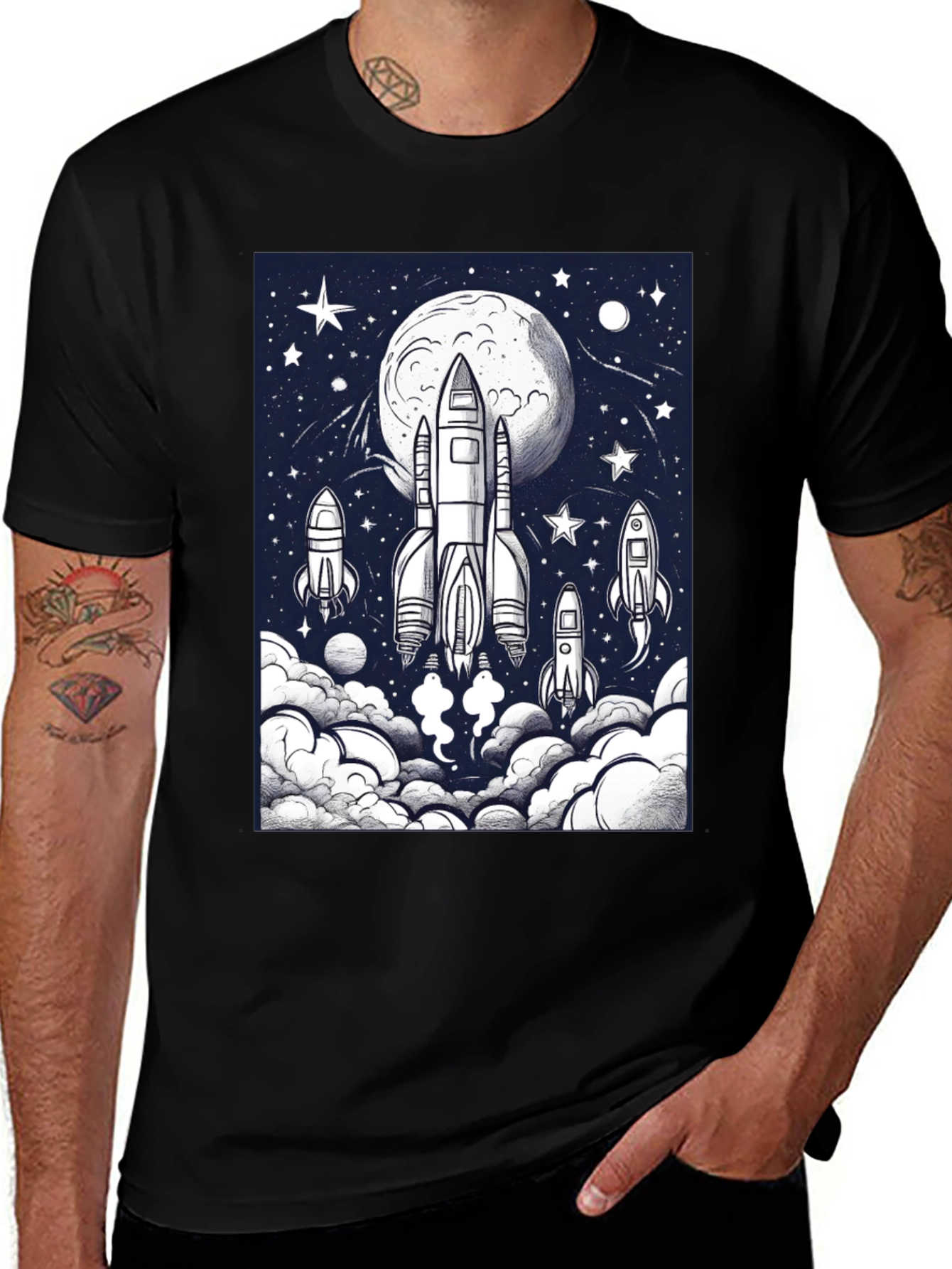 Rocket Launch Graphic T-Shirt - Space Adventure