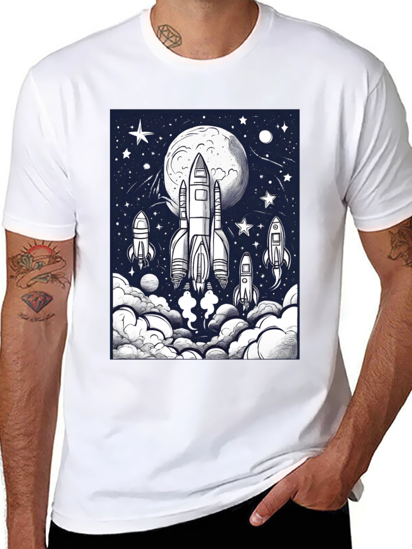 Rocket Launch Graphic T-Shirt - Space Adventure