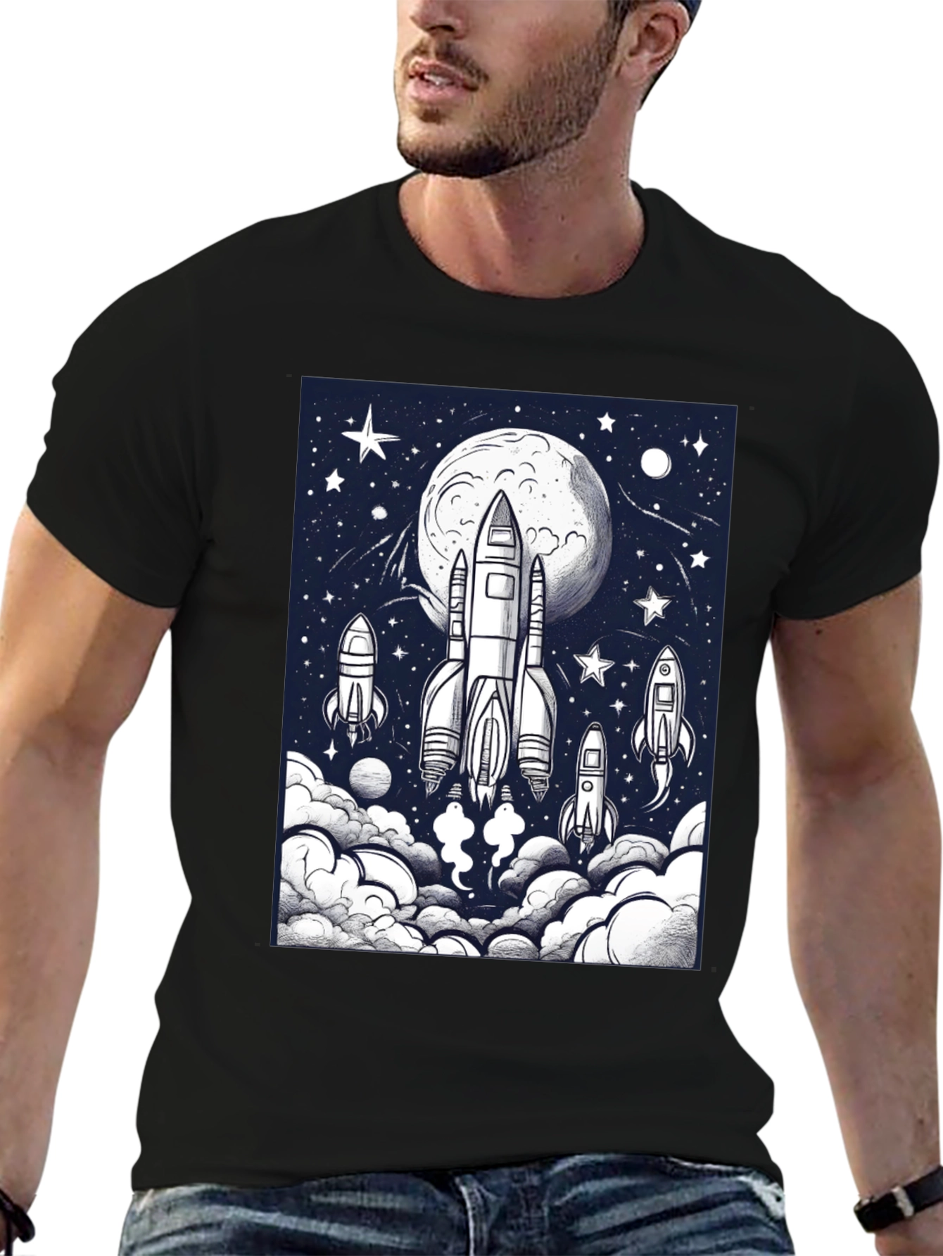 Rocket Launch Graphic T-Shirt - Space Adventure