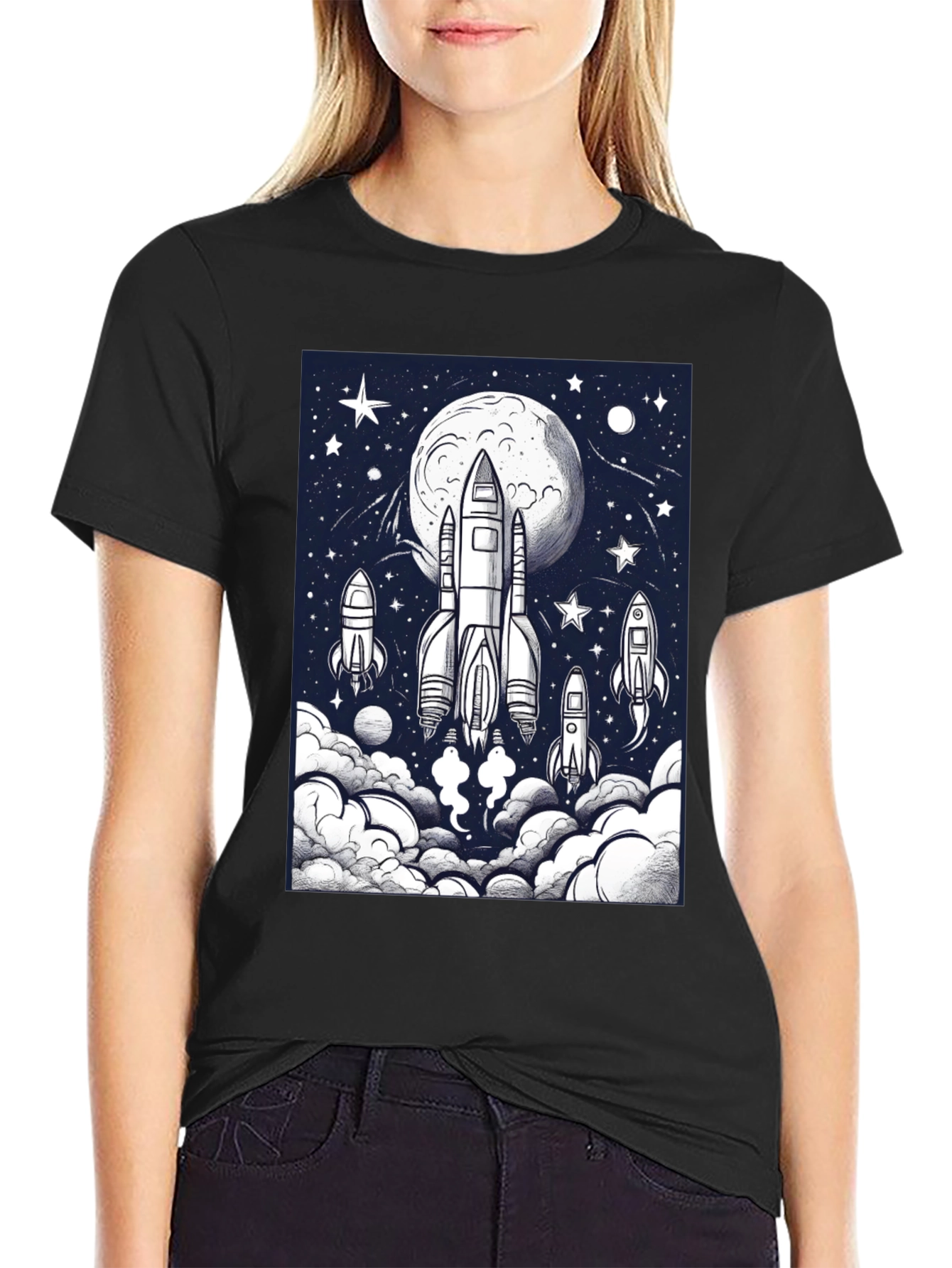Rocket Launch Graphic T-Shirt - Space Adventure