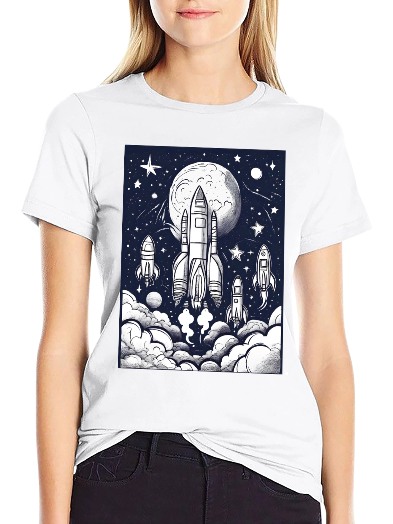 Rocket Launch Graphic T-Shirt - Space Adventure