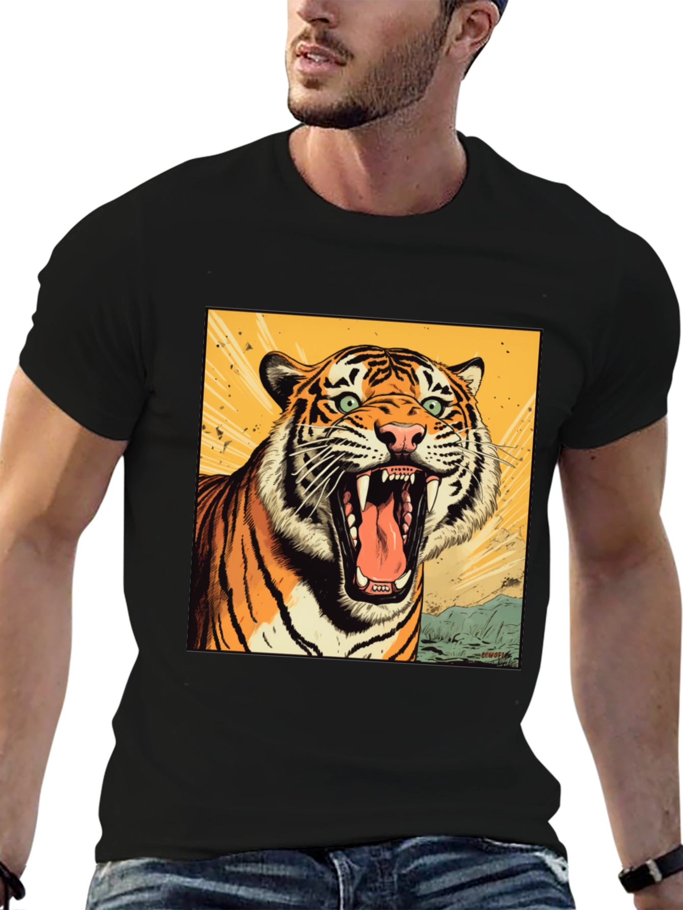 Tiger Graphic Tee - Fierce Roar Design