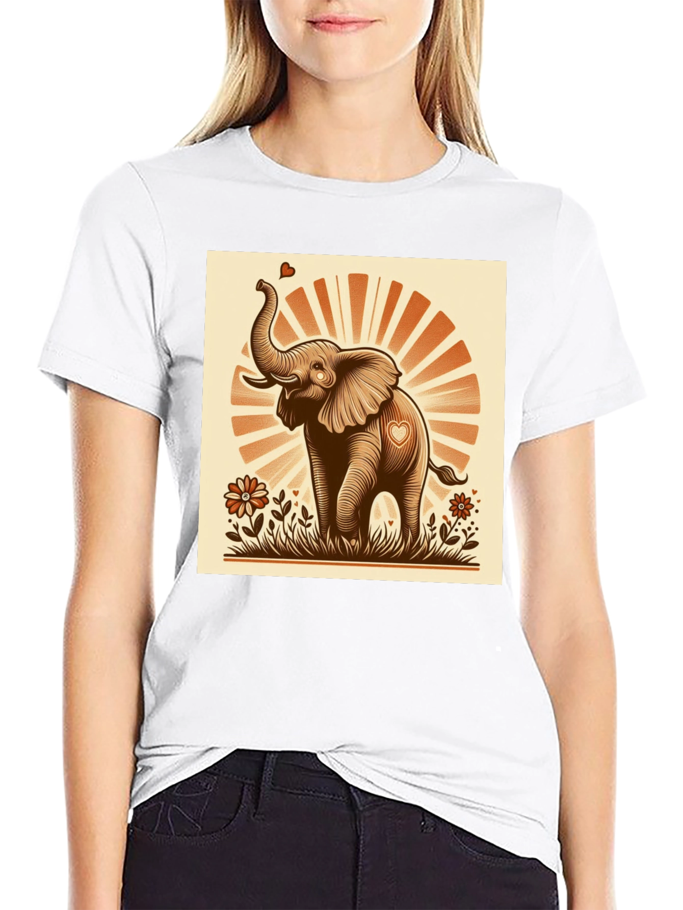 Cute Elephant Heart T-Shirt - Graphic Tee